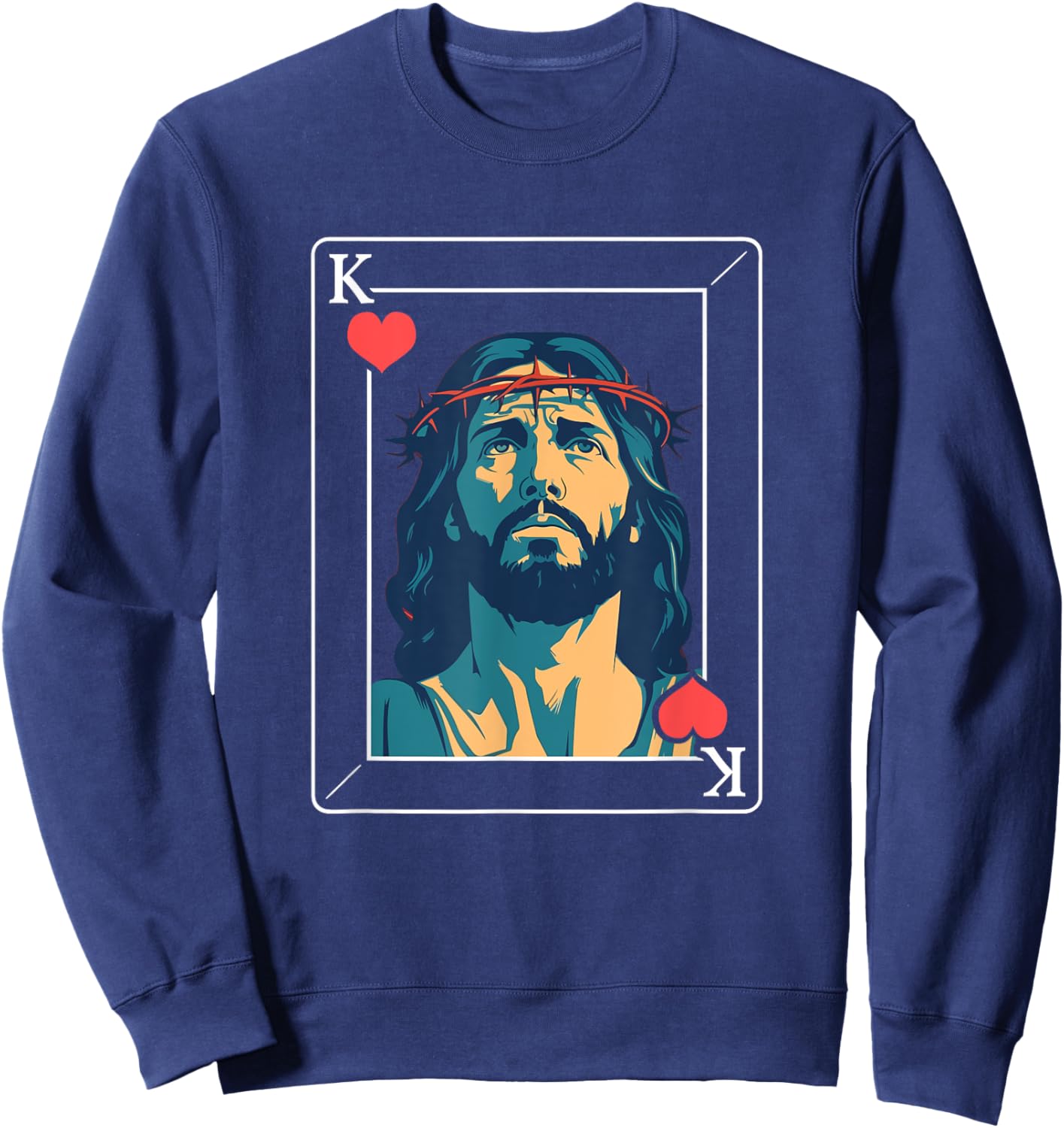 King of Hearts Jesus Sweatshirt - Sweatshirt | Navy