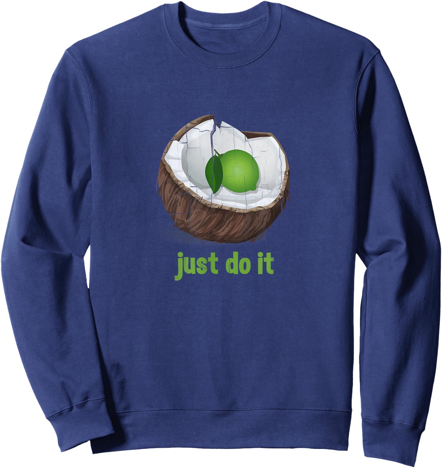 Funny Lime In The Coconut (Distressed) Sweatshirt - Sweatshirt | Navy
