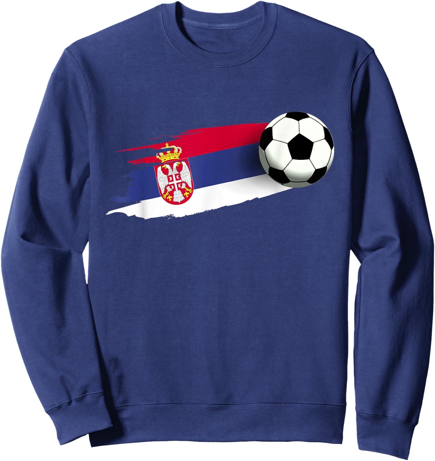 Serbia Flag Jersey Serbian Soccer Team Serb or Serbian Sweatshirt - Sweatshirt | Navy