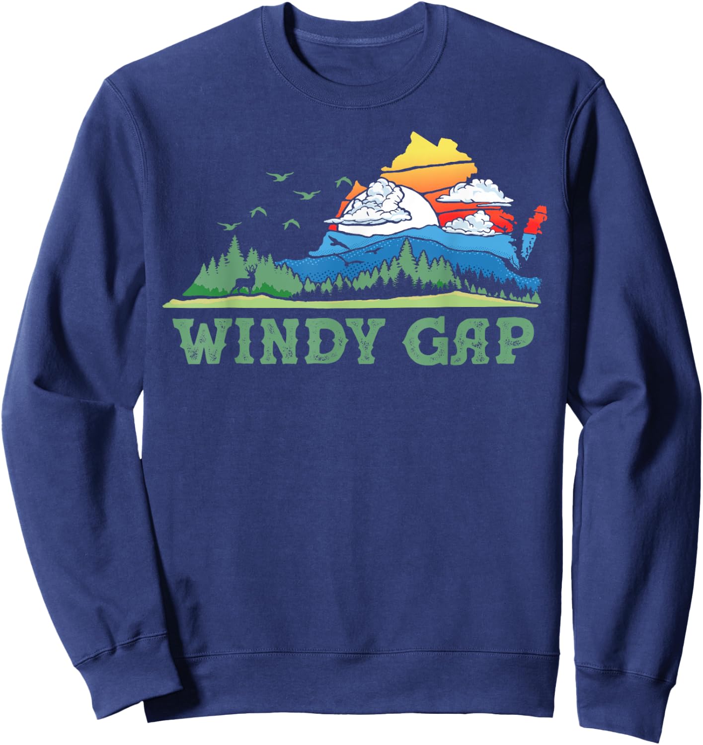 Windy Gap Virginia Franklin County Nature & Outdoors Graphic Sweatshirt - Sweatshirt | Navy