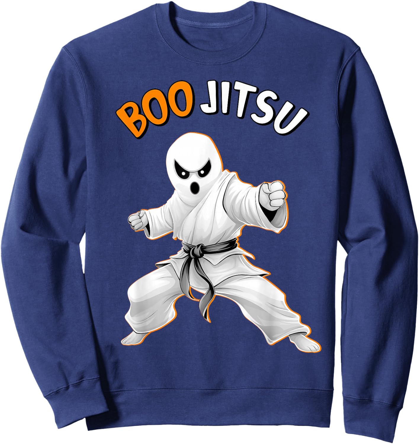 Funny Jiu Jitsu Halloween Ghost Boo Jitsu Martial Art Sweatshirt - Sweatshirt | Navy