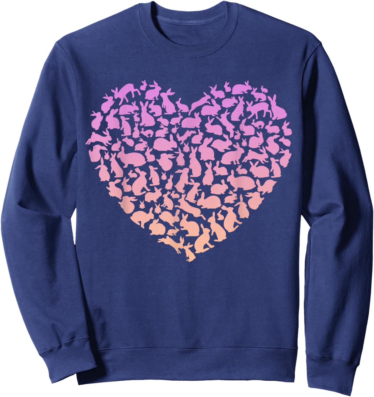 Silhouette Heart Bunny for Rabbit Lover Girls Rabbit Sweatshirt - Sweatshirt | Navy