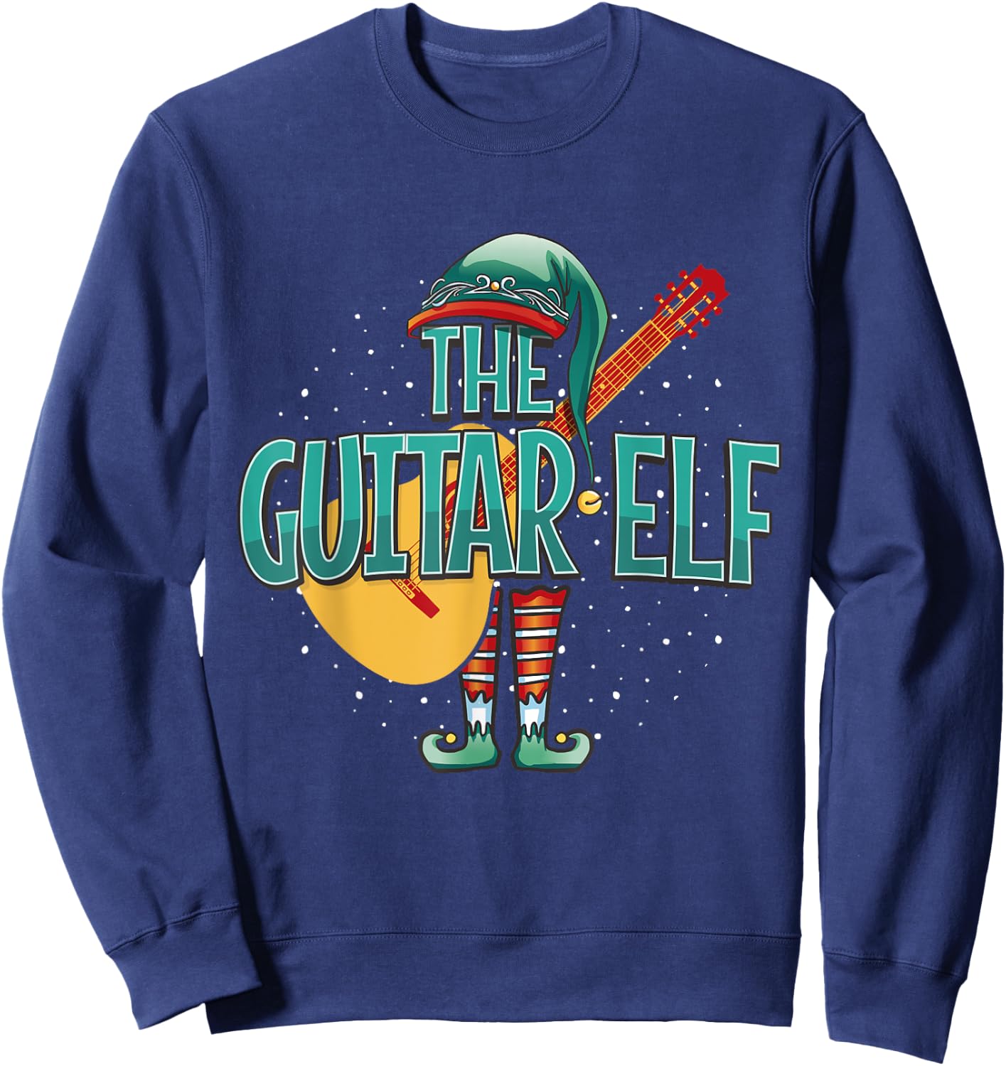 Christmas Guitar Elf for Guitar Player Musician Sweatshirt - Sweatshirt | Navy