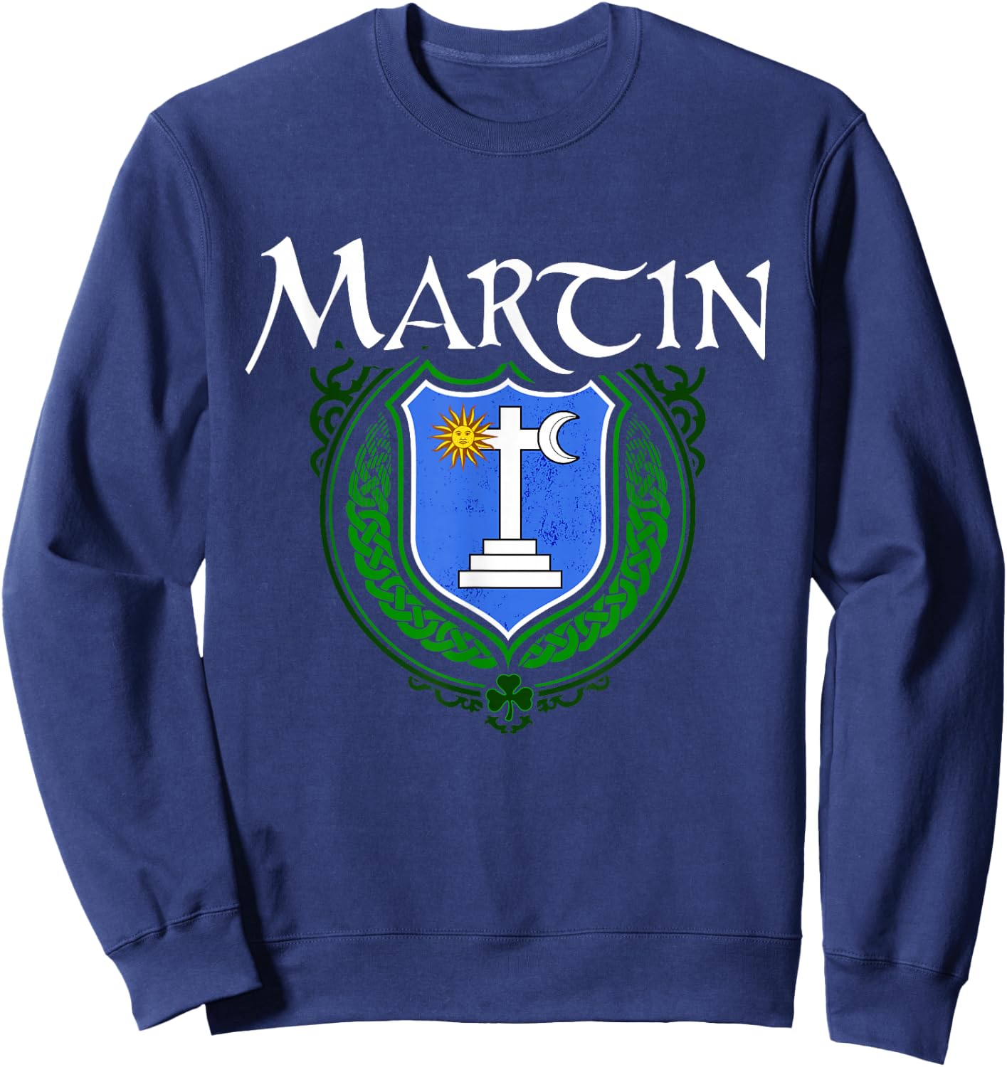 Martin Surname Irish Clan Tartan Badge Ireland Sweatshirt - Sweatshirt | Navy