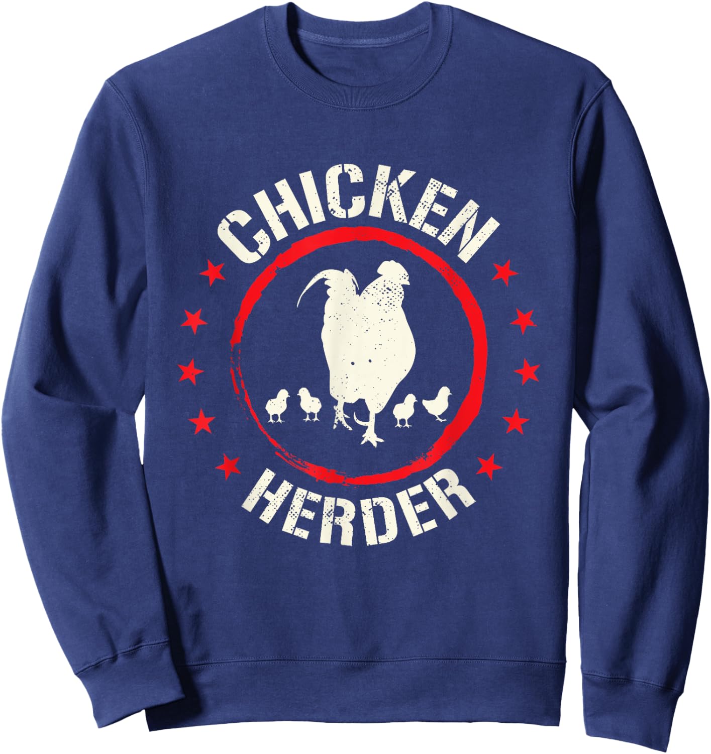 Funny Chicken Herder | Rooster With Chicken Sweatshirt - Sweatshirt | Navy