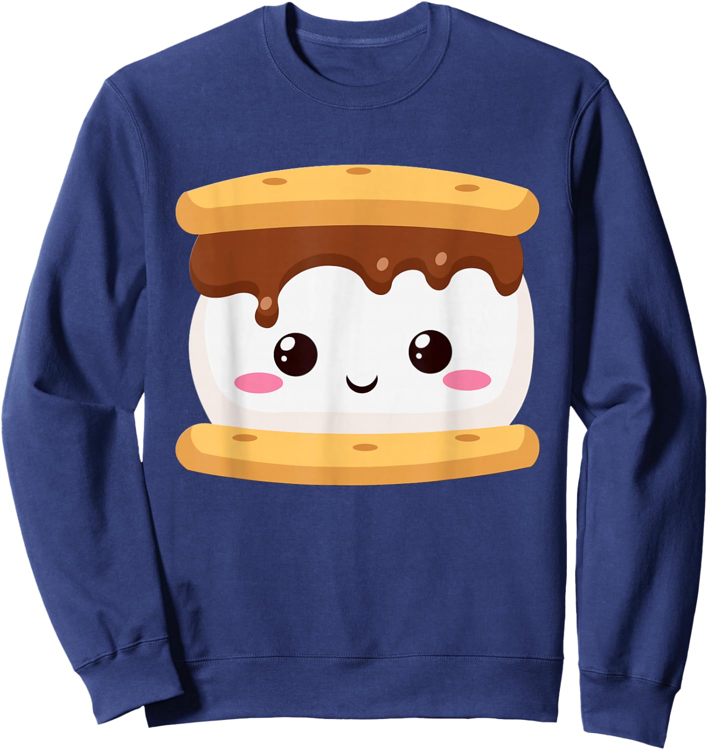 Kawaii Halloween Group Costume Party S'Mores Sandwich Smores Sweatshirt - Sweatshirt | Navy