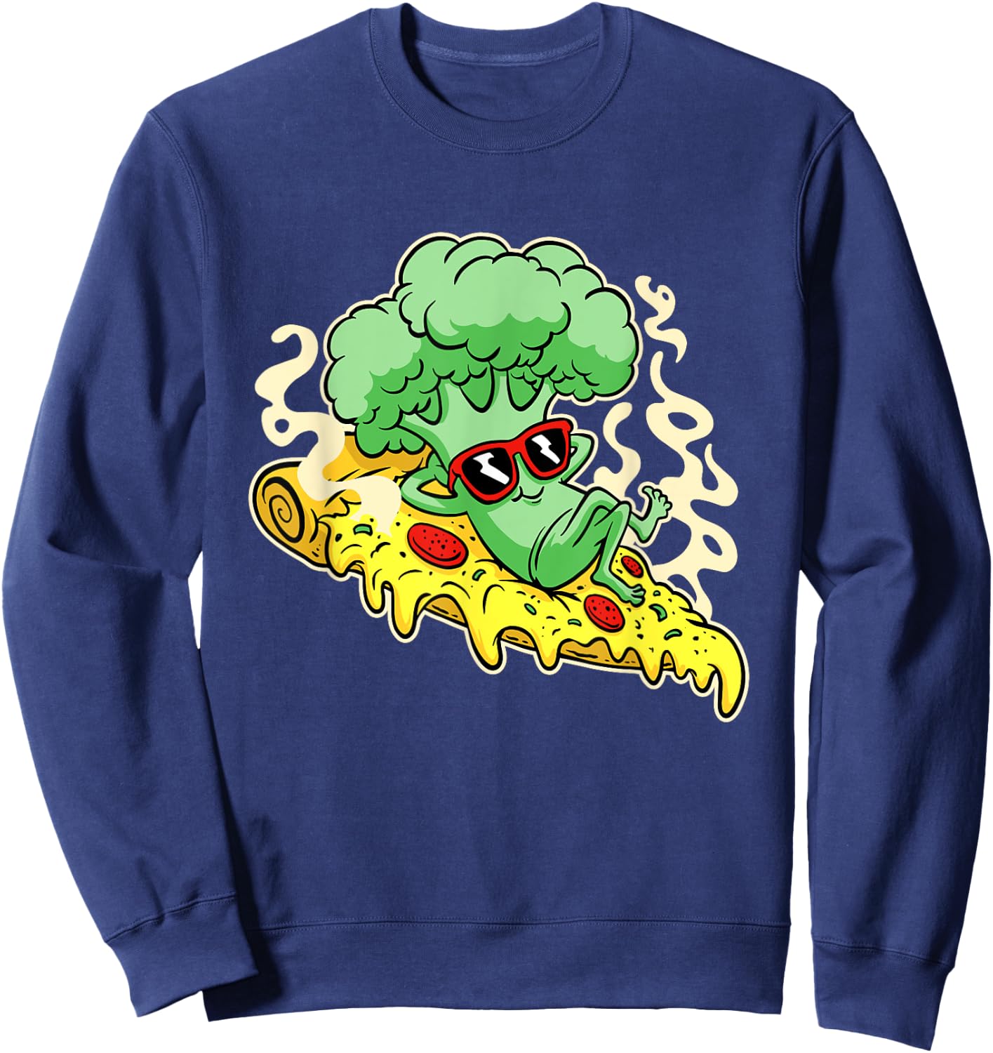 Pizza with Broccoli figure Sweatshirt - Sweatshirt | Navy