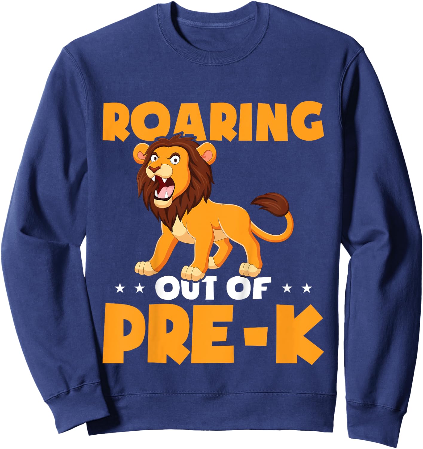 Kids Roaring Out Of Pre-K Graduation Lion Boys Pre-K Graduate Sweatshirt - Sweatshirt | Navy