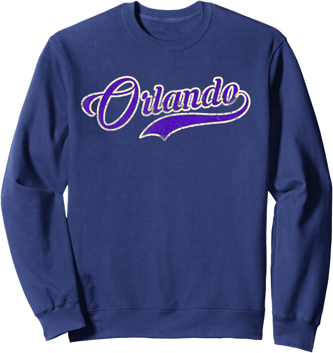 Retrocity Orlando Soccer Fan Vintage - -Adults, Black, Small, Short Sleeve Sweatshirt - Sweatshirt | Navy