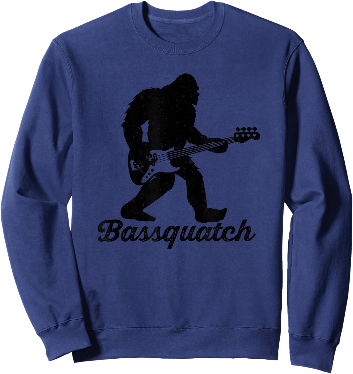 Bigfoot Bass Player Guitar Sasquatch Bassist Music Guitarist Sweatshirt - Sweatshirt | Navy