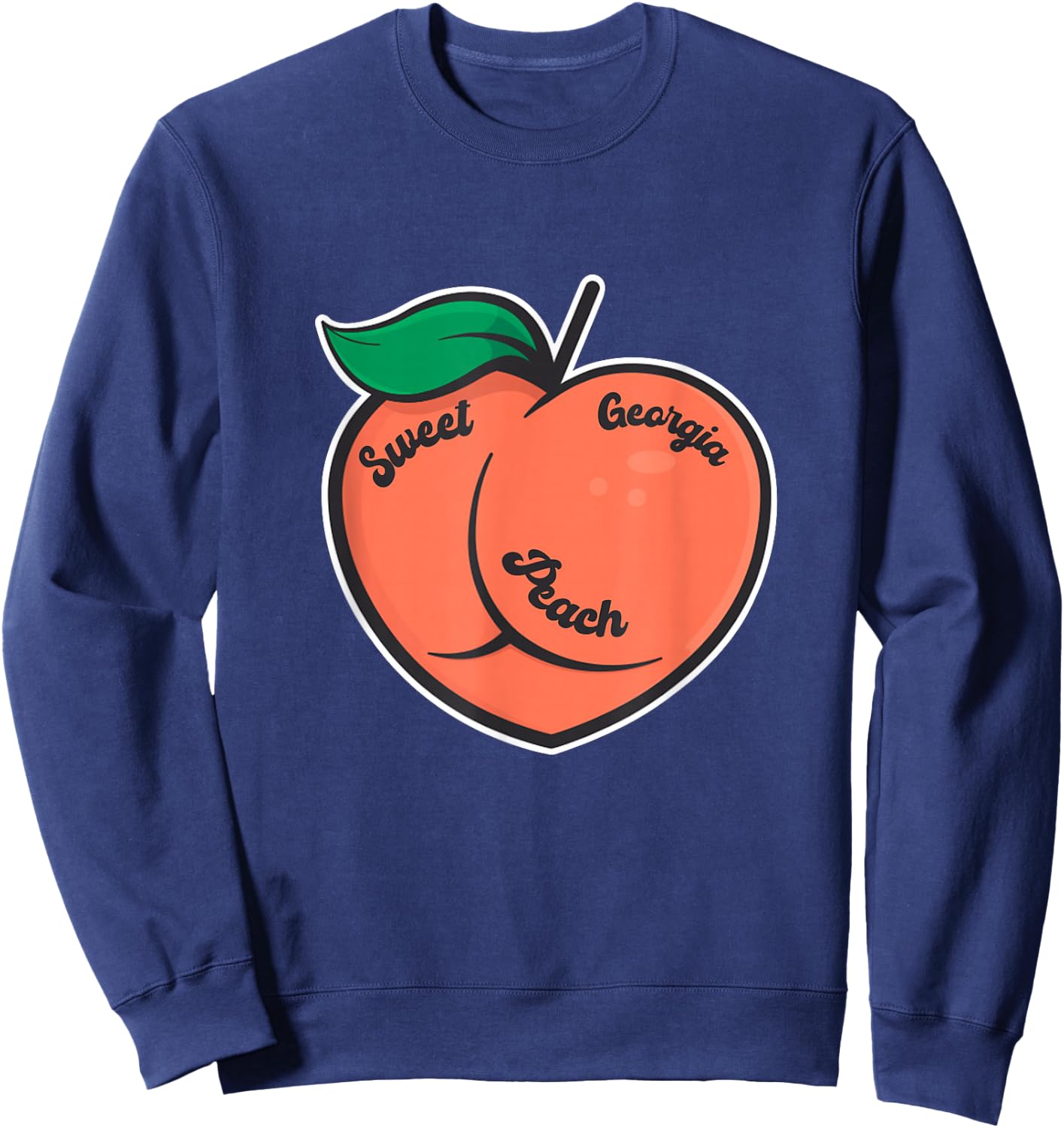 Sweet Georgia Peach Cute Peach With Heart Shaped Women Girls Sweatshirt - Sweatshirt | Navy