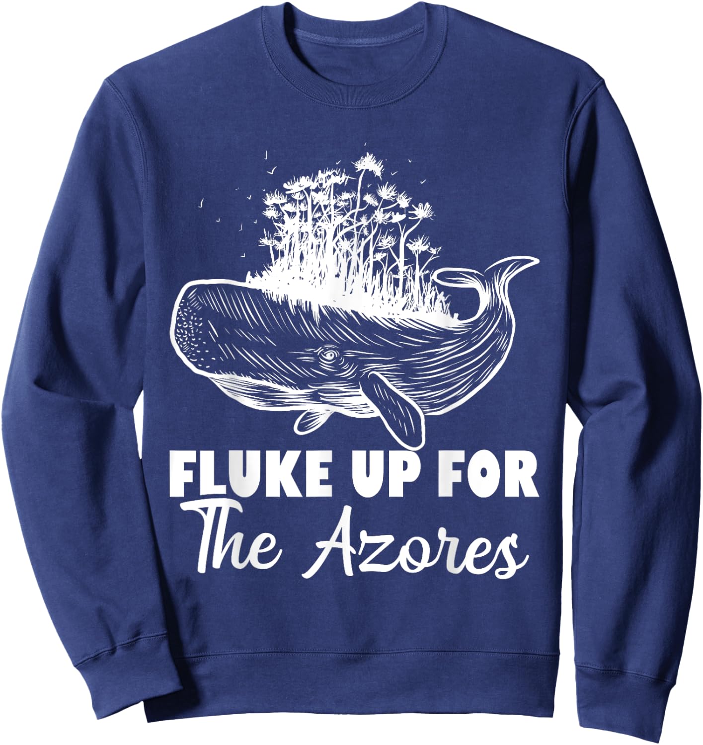 Azores Summer Vacation Whale Watching Beach Vacay Sweatshirt - Sweatshirt | Navy