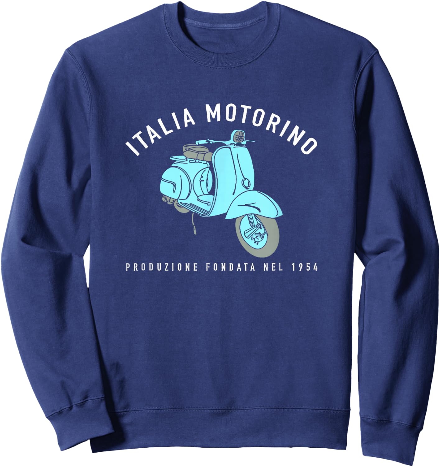 Italia Motorino - Vintage Italian Scooter Italian Flag Sweatshirt - Sweatshirt | Navy