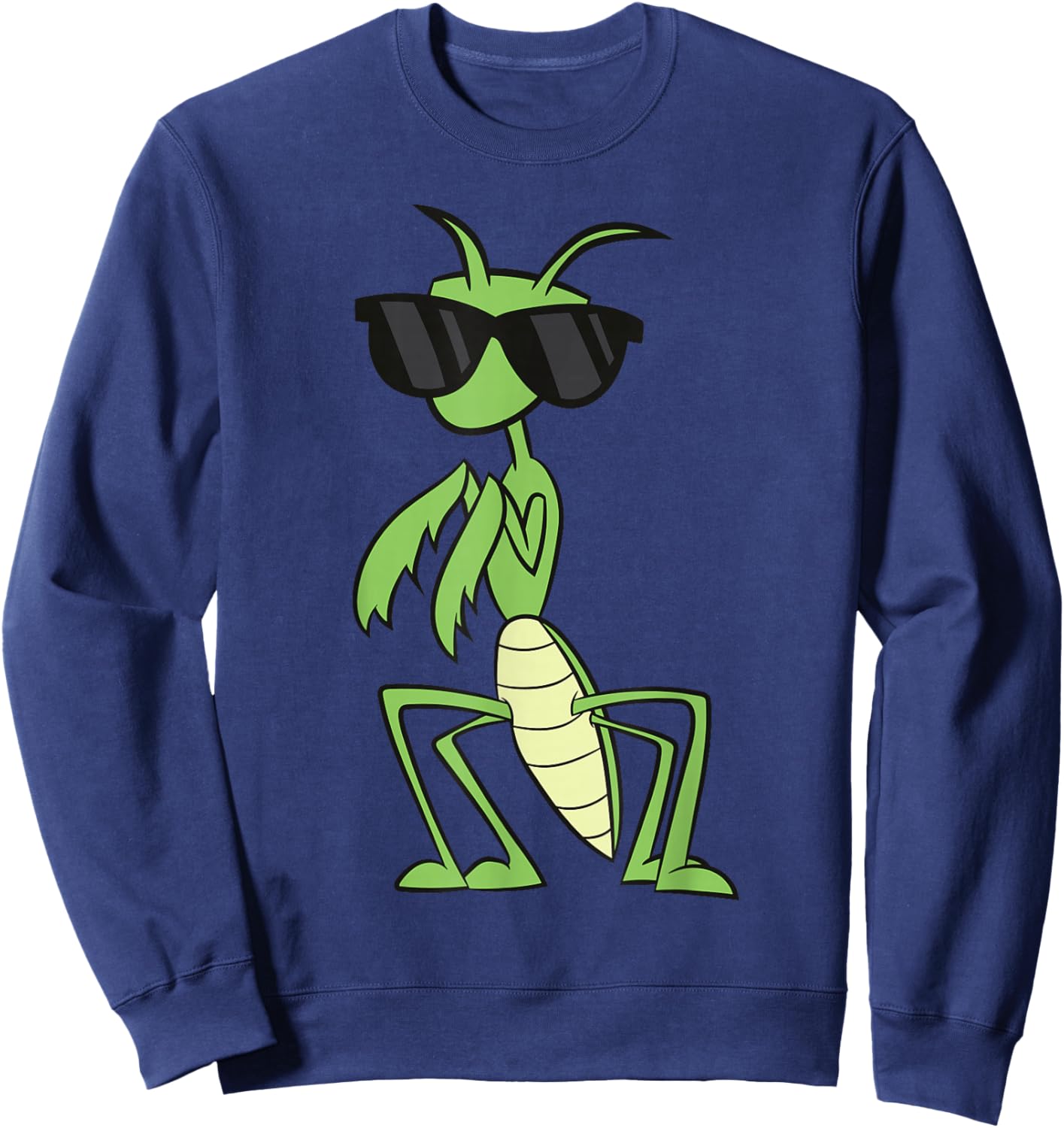 Praying Mantis With Sunglasses Grasshopper Praying Mantis Sweatshirt - Sweatshirt | Navy