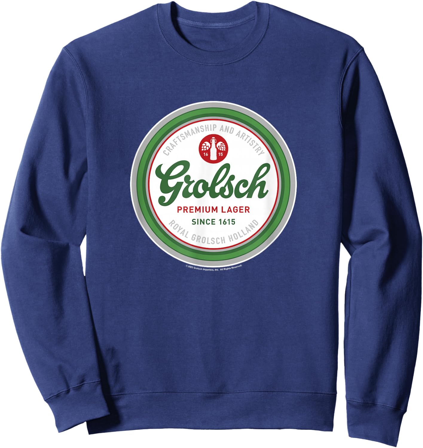 Coors Brewing Company Grolsch Premium Beer Since 1615 Badge Sweatshirt - Sweatshirt | Navy