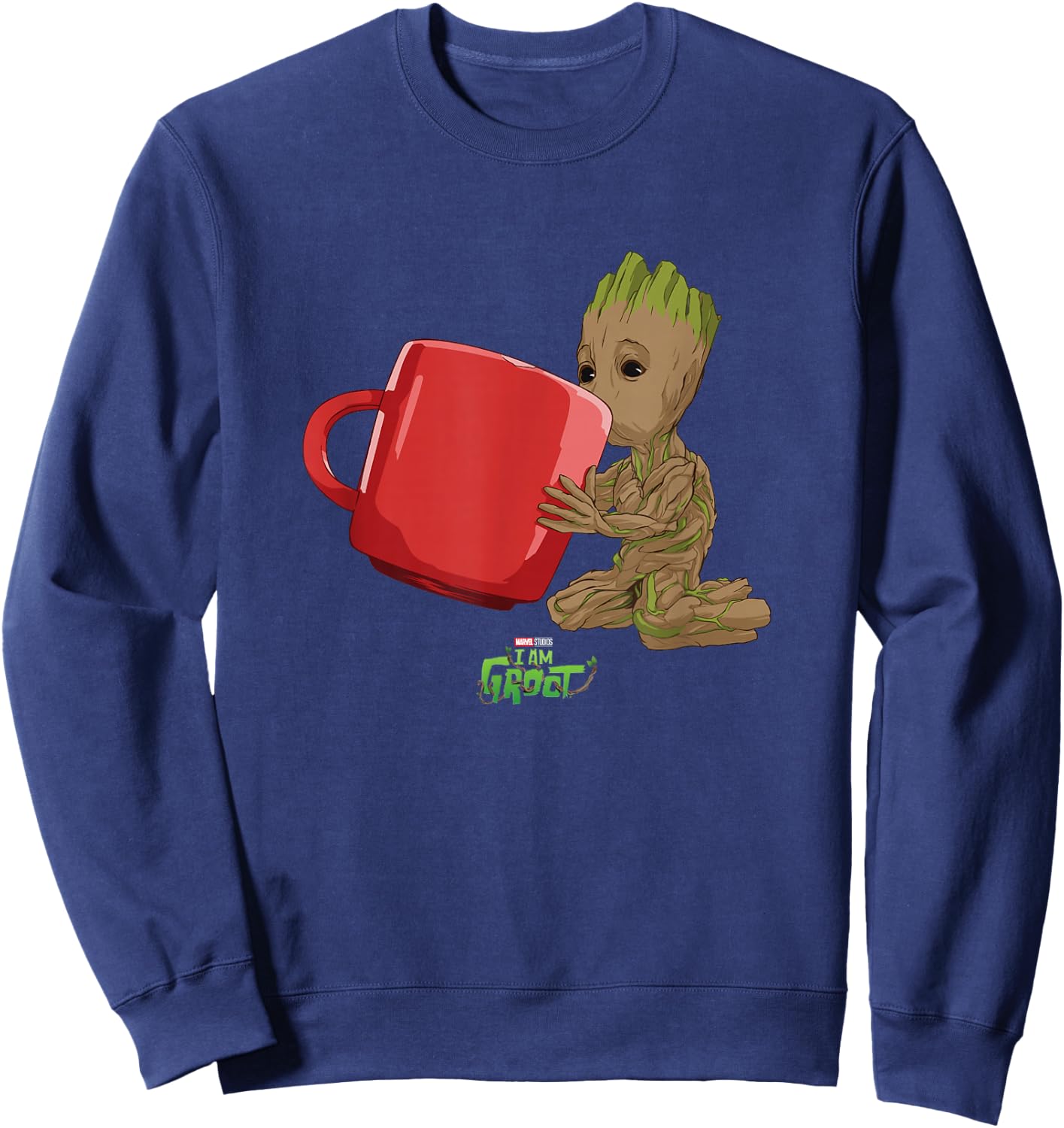 Marvel I Am Groot Big Red Mug Groot Poster Sweatshirt - Sweatshirt | Navy