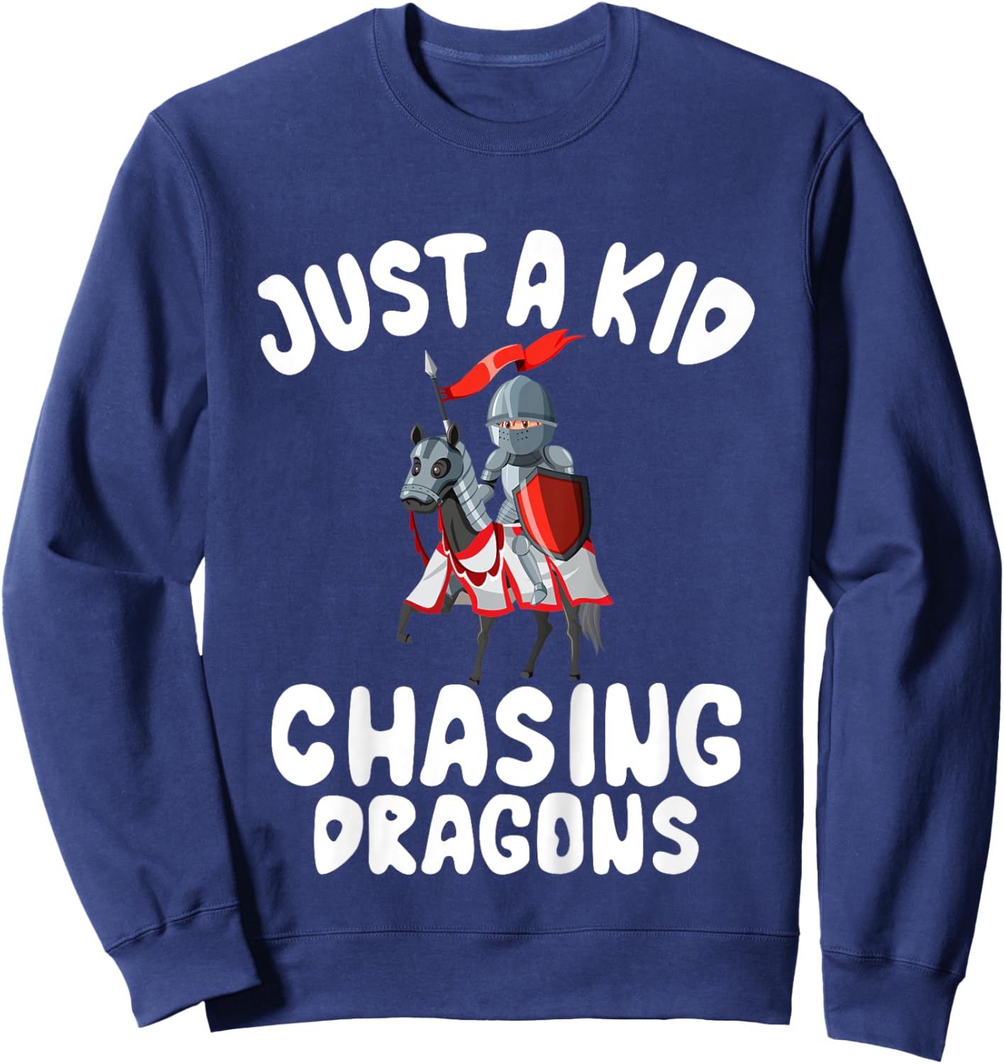 Kids Just a Kid Chasing Dragons Knight Sweatshirt - Sweatshirt | Navy