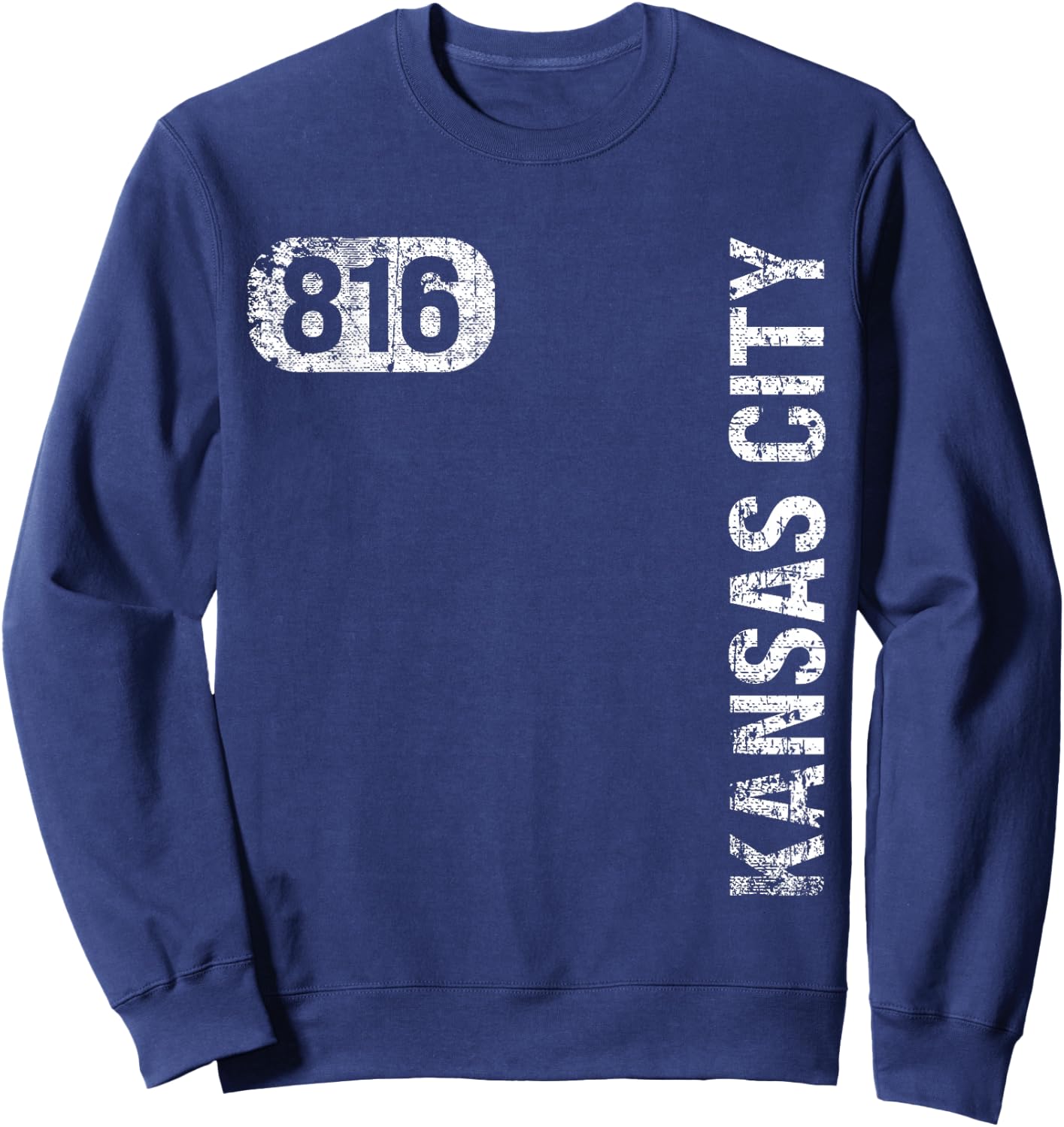 Kansas City Missouri 816 Area Code Vintage Retro Sweatshirt - Sweatshirt | Navy