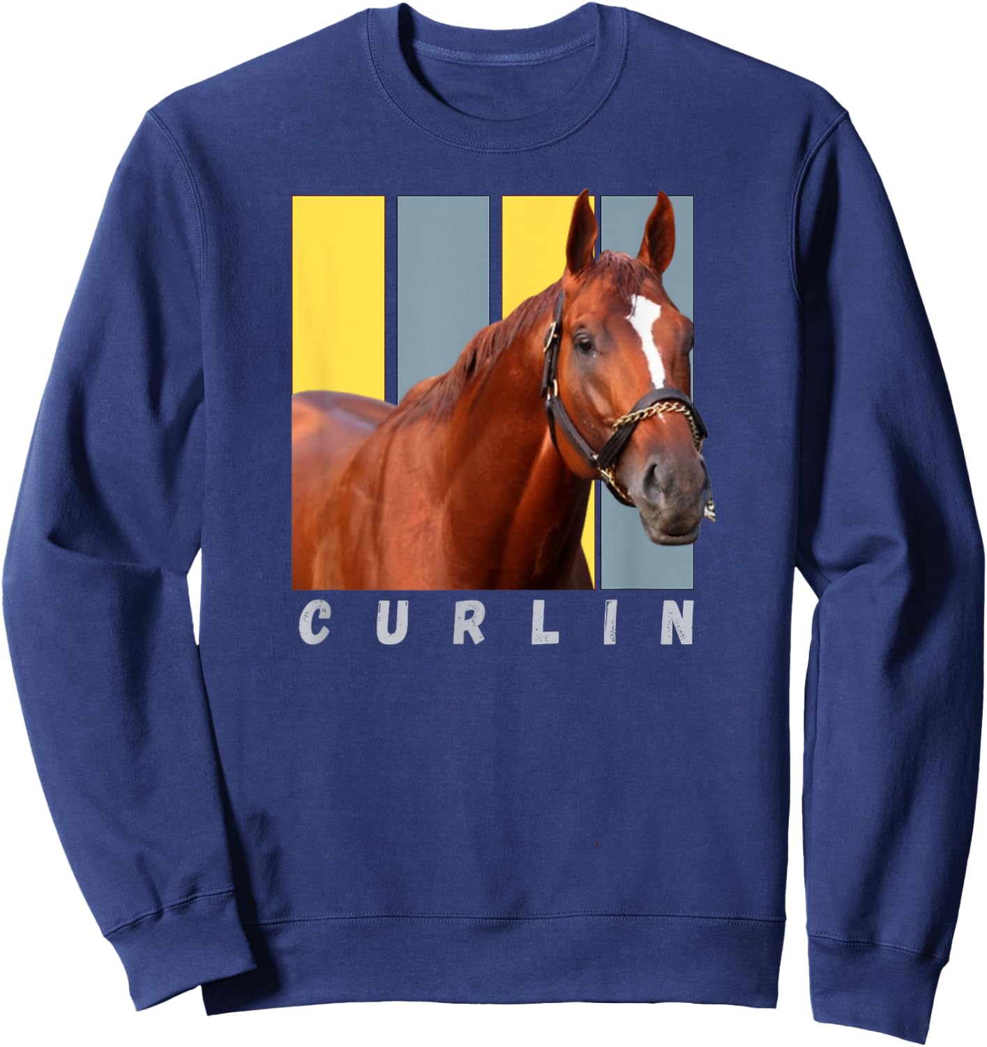 Curlin Horse, Horse Racing Shirt, Del Mar, Santa Anita Shirt Sweatshirt - Sweatshirt | Navy