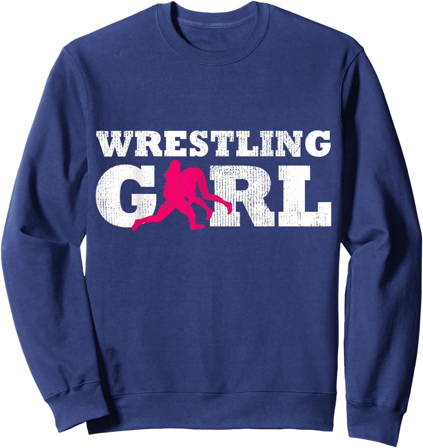Wrestling Girl Player Silhouette Sport Gift Sweatshirt - Sweatshirt | Navy