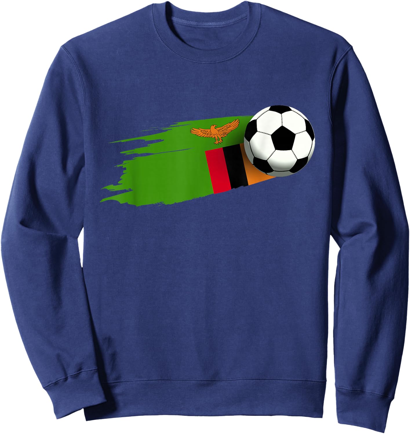 Zambia Flag Jersey Zambian Soccer Team Zambian Sweatshirt - Sweatshirt | Navy