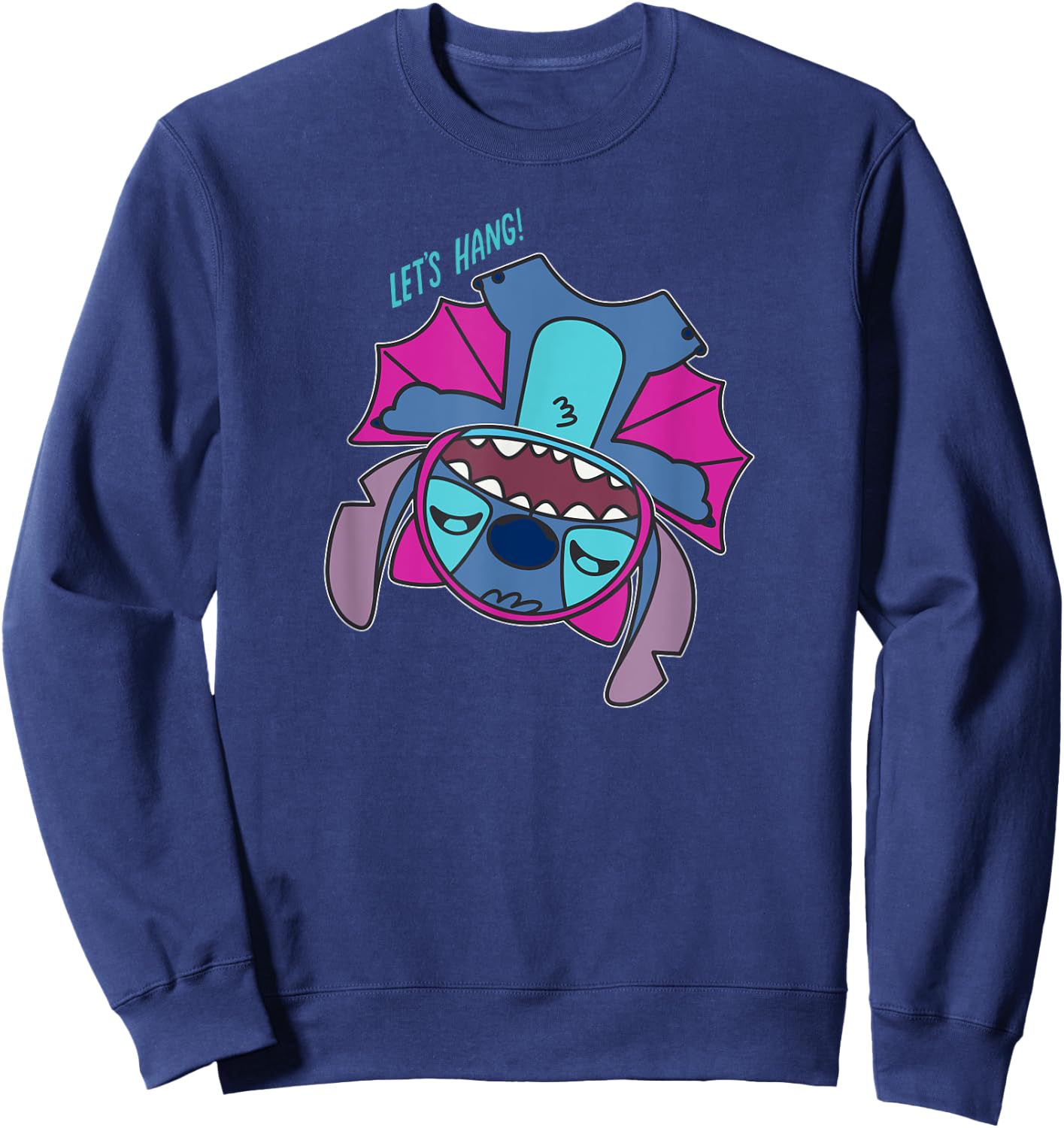 Amazon Essentials Stitch Halloween Bat Costume Let's Hang Sweatshirt - Sweatshirt | Navy