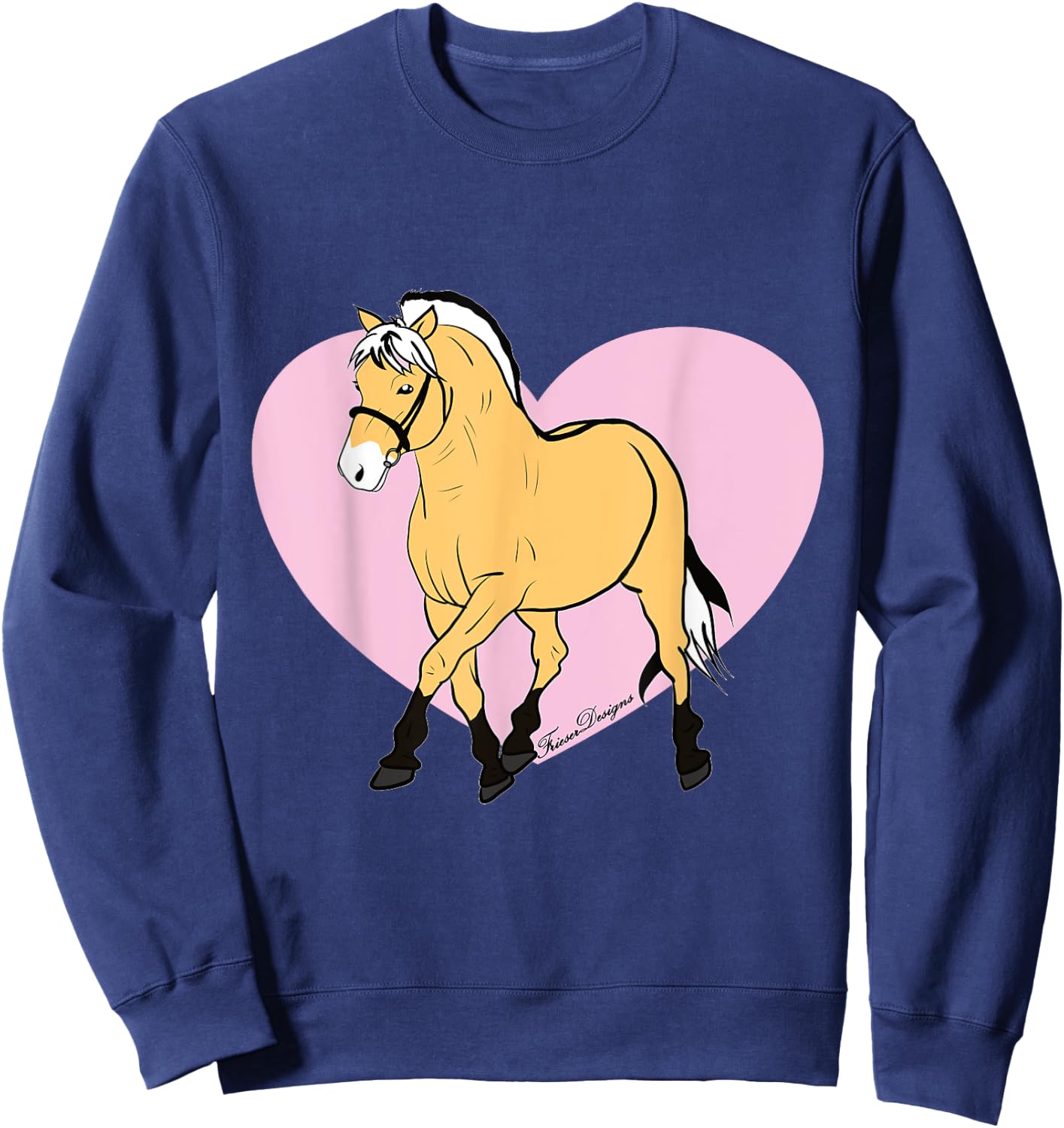 Fjord horse, Fjord, Fjordi with heart, a pony fan, cute horses Sweatshirt - Sweatshirt | Navy