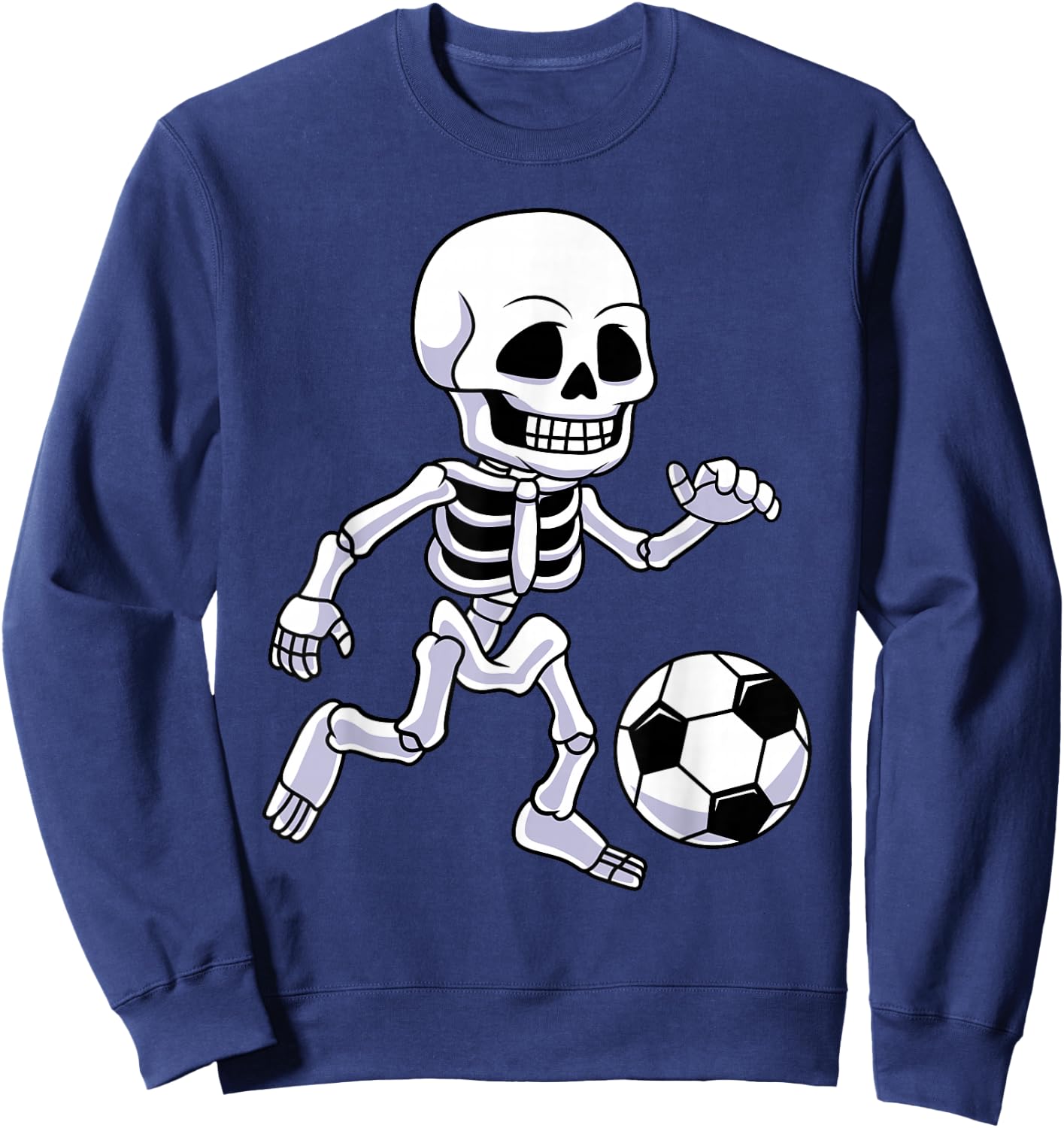 Spooky Skeleton Soccer Player For Boys Kids Sweatshirt - Sweatshirt | Navy