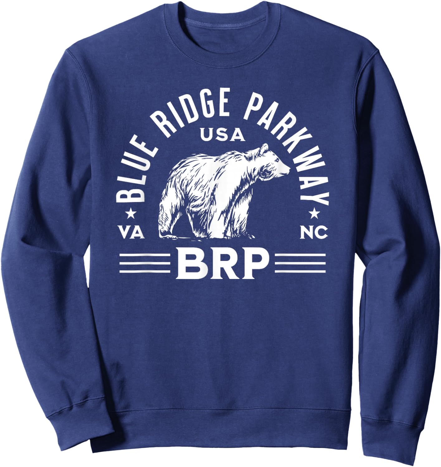 Blue Ridge Parkway NC VA USA Bear Design Sweatshirt - Sweatshirt | Navy