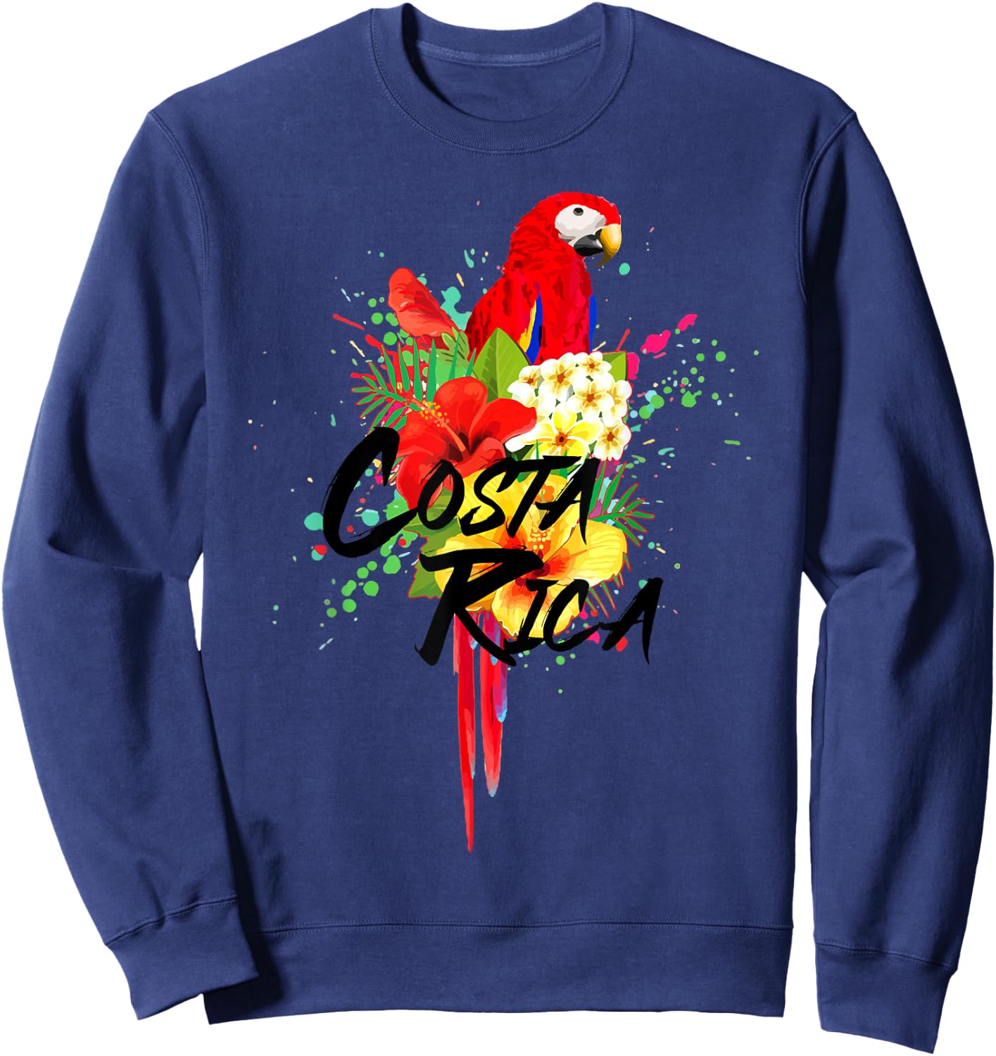 Costa Rica Souvenirs Parrot Tropical Bird Vintage Sweatshirt - Sweatshirt | Navy