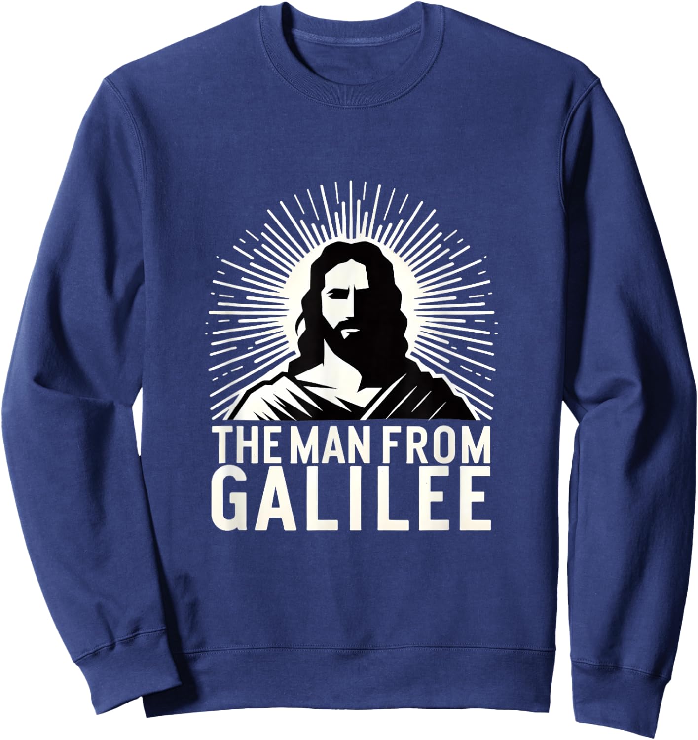 The Man from Galilee Iconic Christian Faith Spiritual Design Sweatshirt - Sweatshirt | Navy