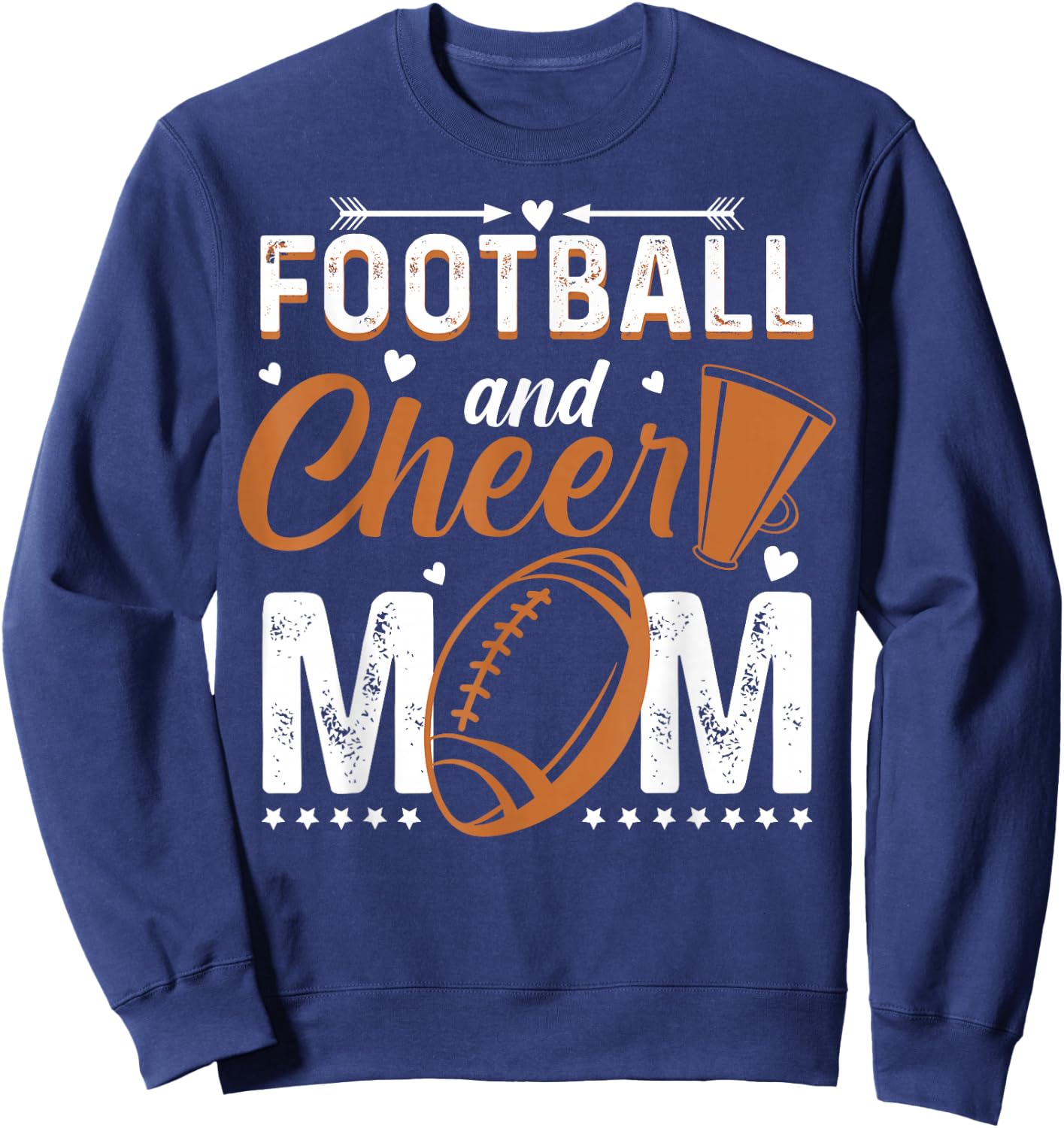 Funny Cheerleading Mom Football and Cheer Mom Sweatshirt - Sweatshirt | Navy