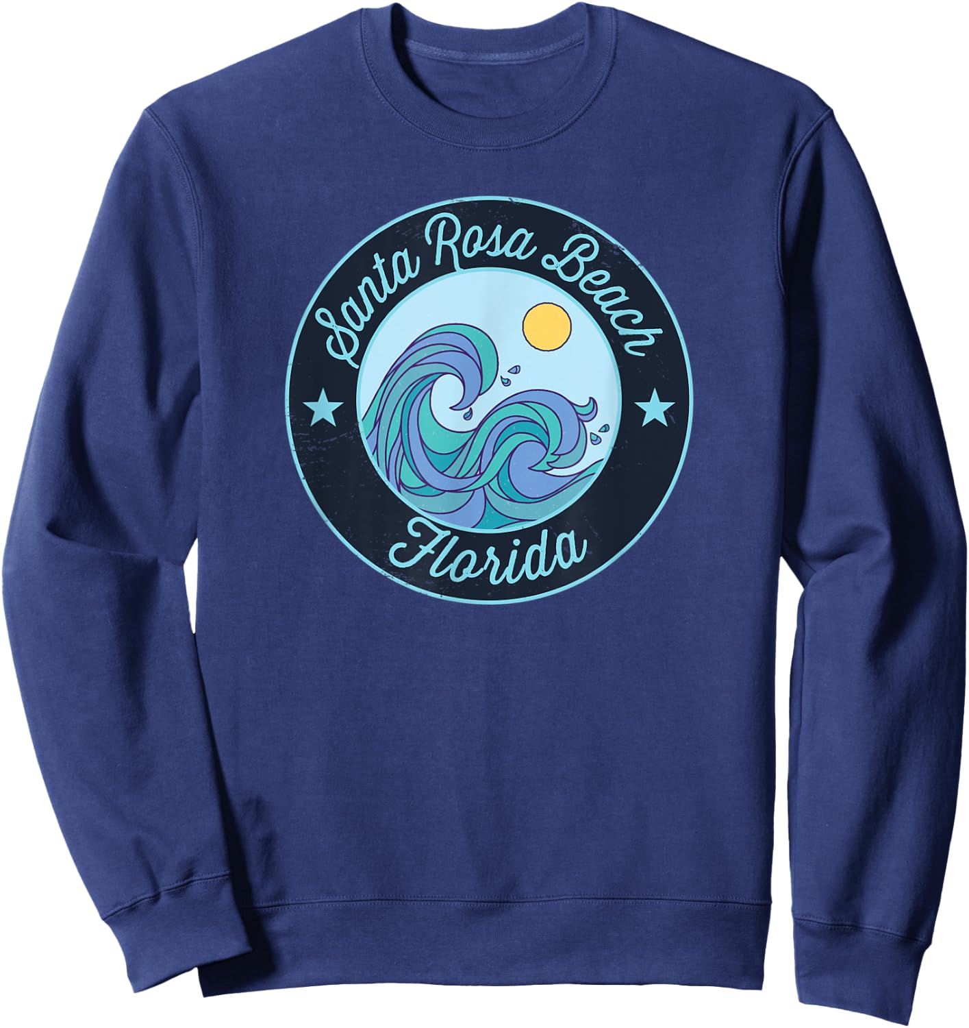 Santa Rosa Beach FL Florida Souvenir Nautical Surfer Graphic Men Women Kids Sweatshirt - Sweatshirt | Navy