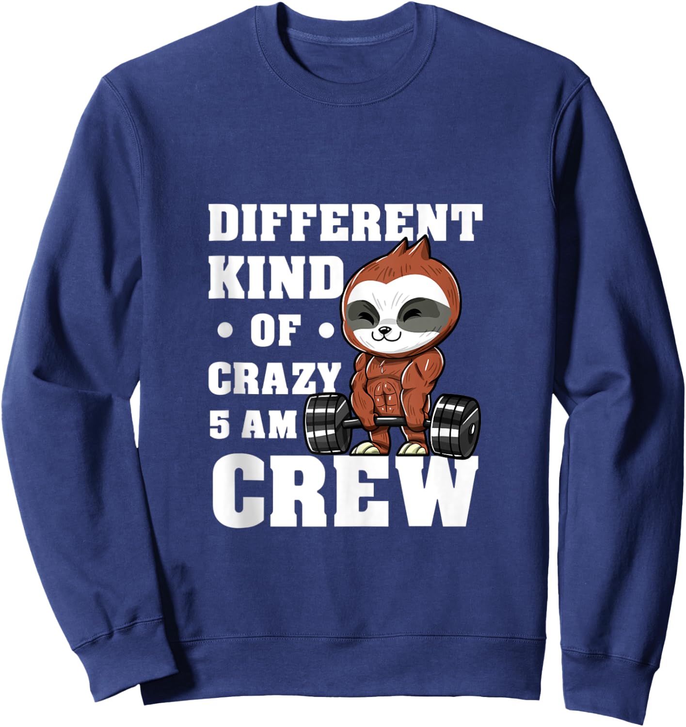 Workout Squad 5AM Crew Funny Gym Quote Sweatshirt - Sweatshirt | Navy