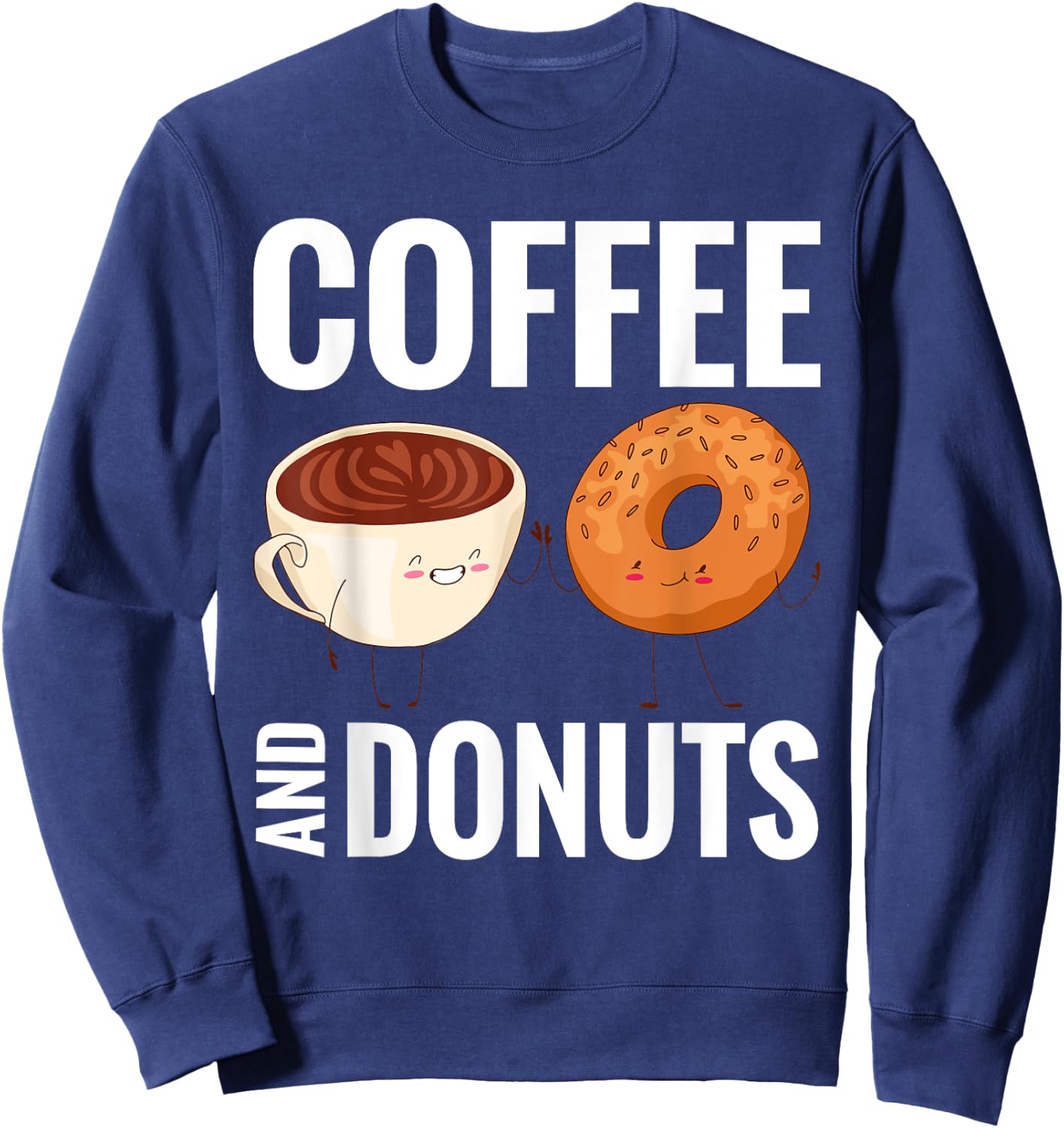 Coffee and Donuts Snack Donut Sweatshirt - Sweatshirt | Navy