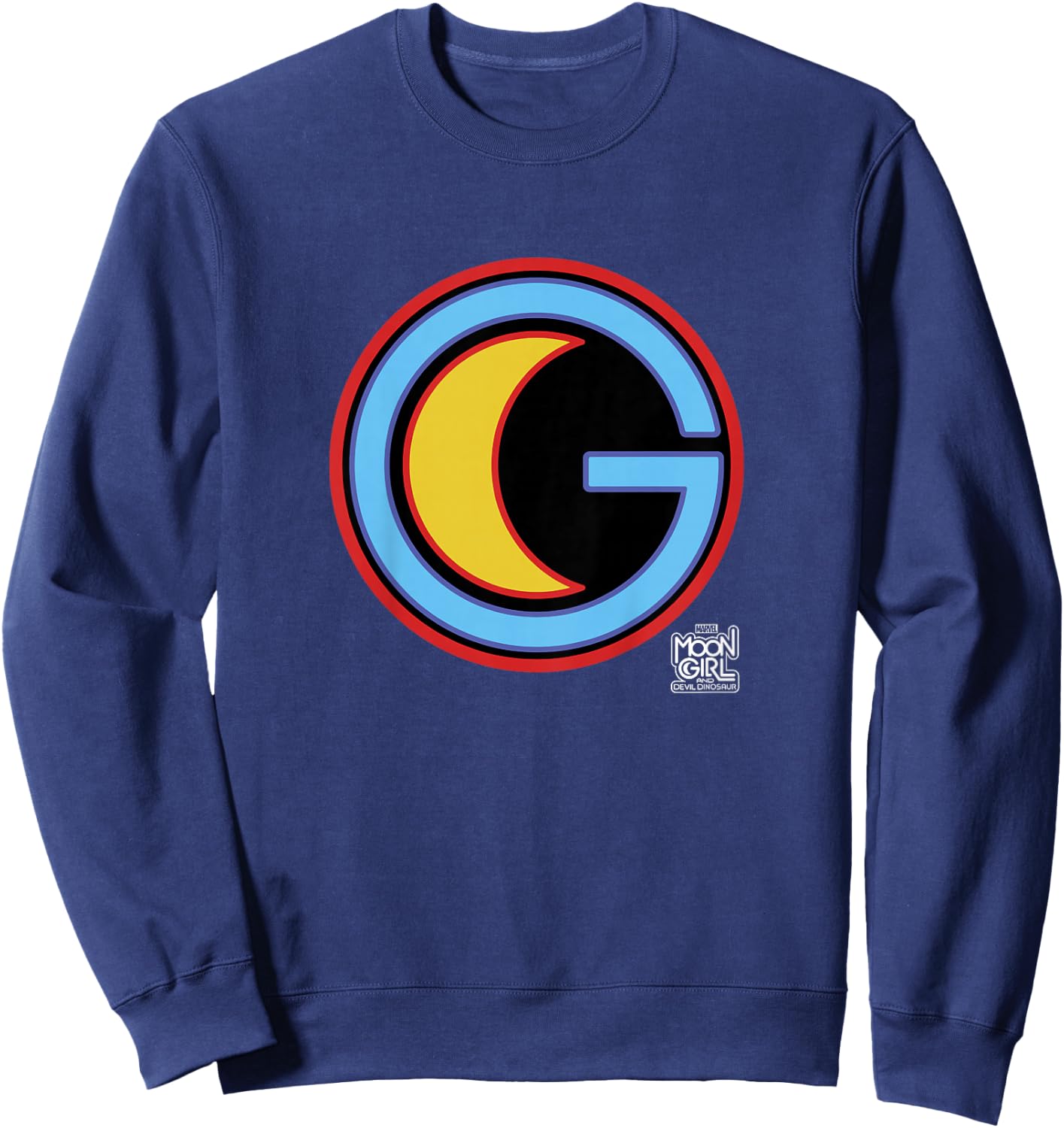 Marvel Moon Girl And Devil Dinosaur Moon Girl Chest Logo Sweatshirt - Sweatshirt | Navy