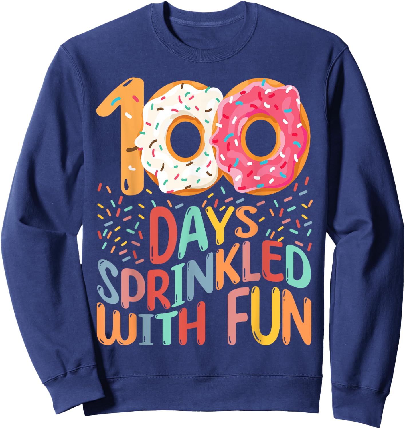 100 Days of School Girls Kindergarten 100th Day of School Sweatshirt - Sweatshirt | Navy
