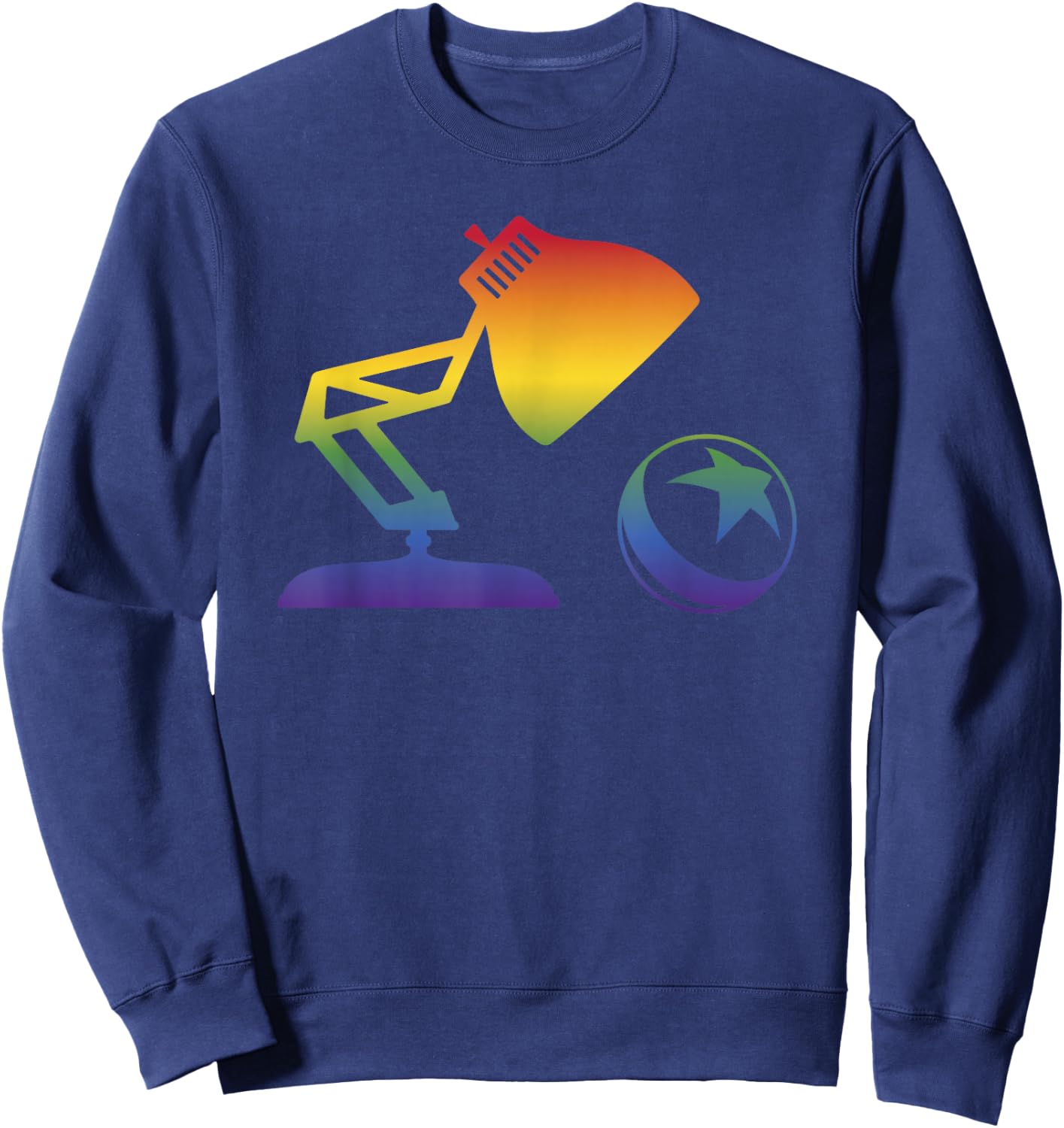 Disney Pixar Rainbow Spectrum Big Pixar Lamp Logo Sweatshirt - Sweatshirt | Navy