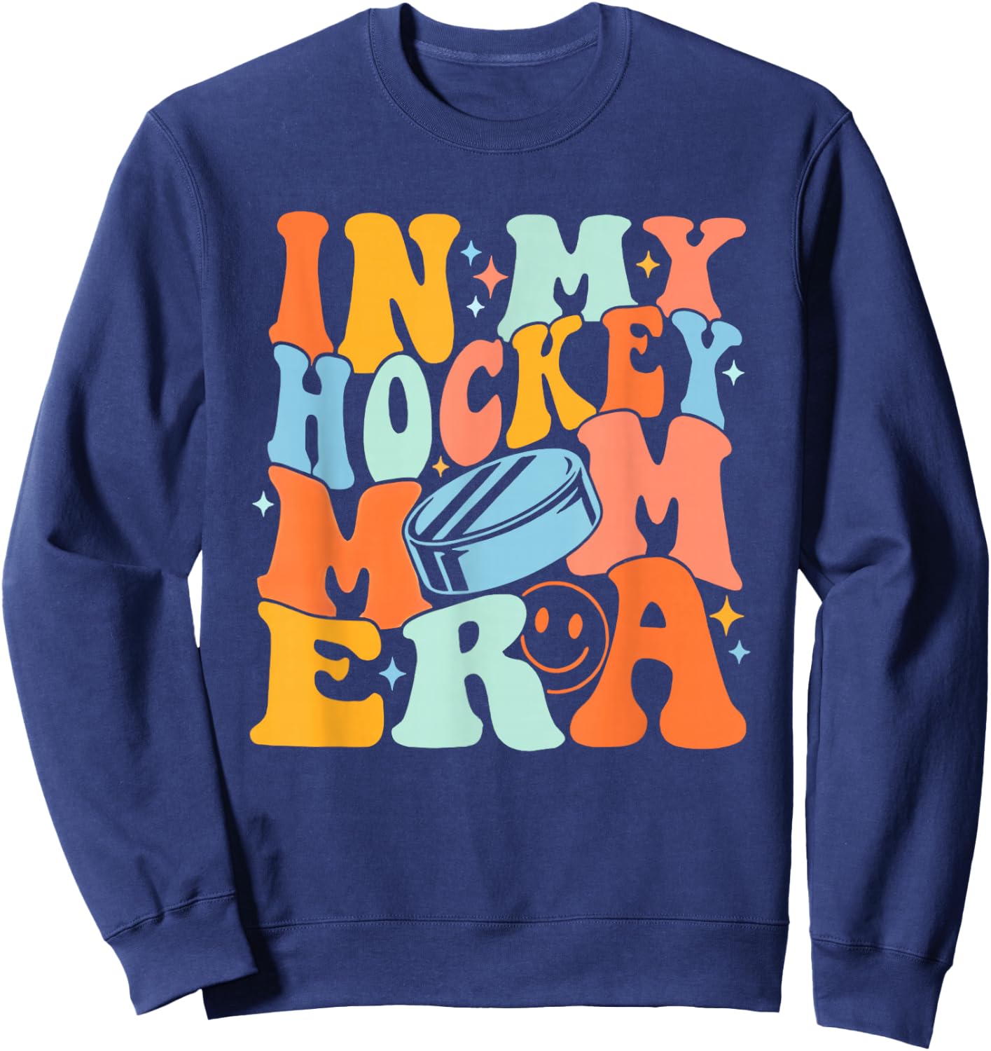 In My Hockey Mom Era Vintage Sweatshirt - Sweatshirt | Navy