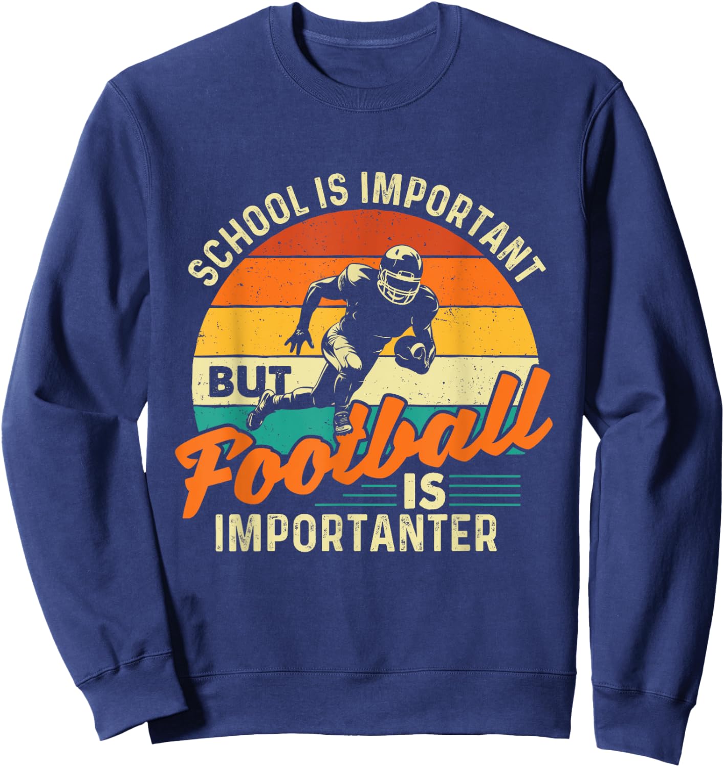 School Is Important But Football Is Importanter - Footballer Sweatshirt - Sweatshirt | Navy