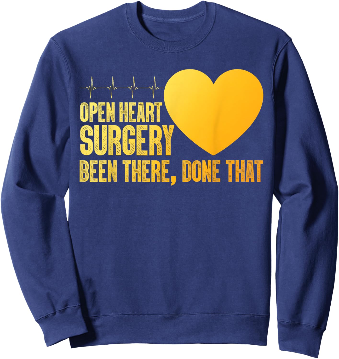 Cool Open Heart Surgery Art Men Women Heart Attack Recovery Sweatshirt - Sweatshirt | Navy