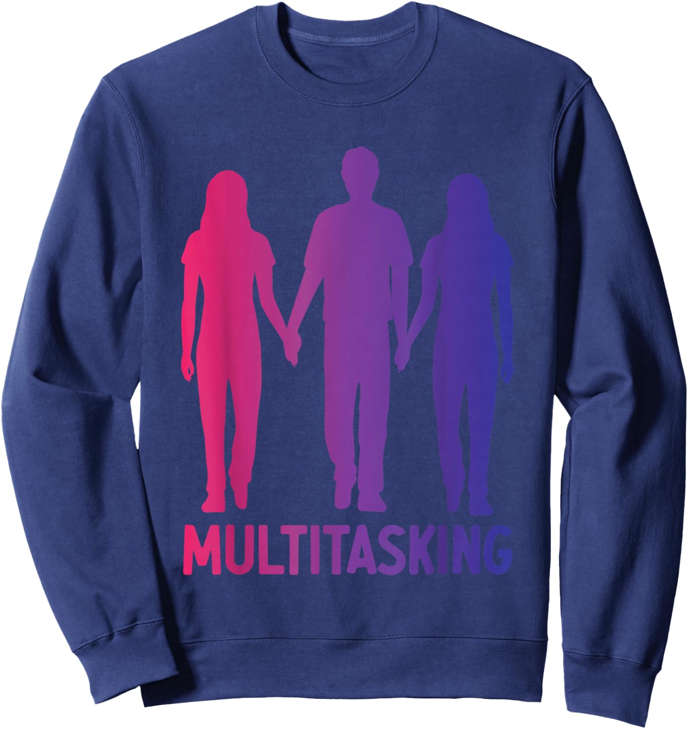 Funny Polyamory Throuple Relationship Poly Pride Polyamorous Sweatshirt - Sweatshirt | Navy
