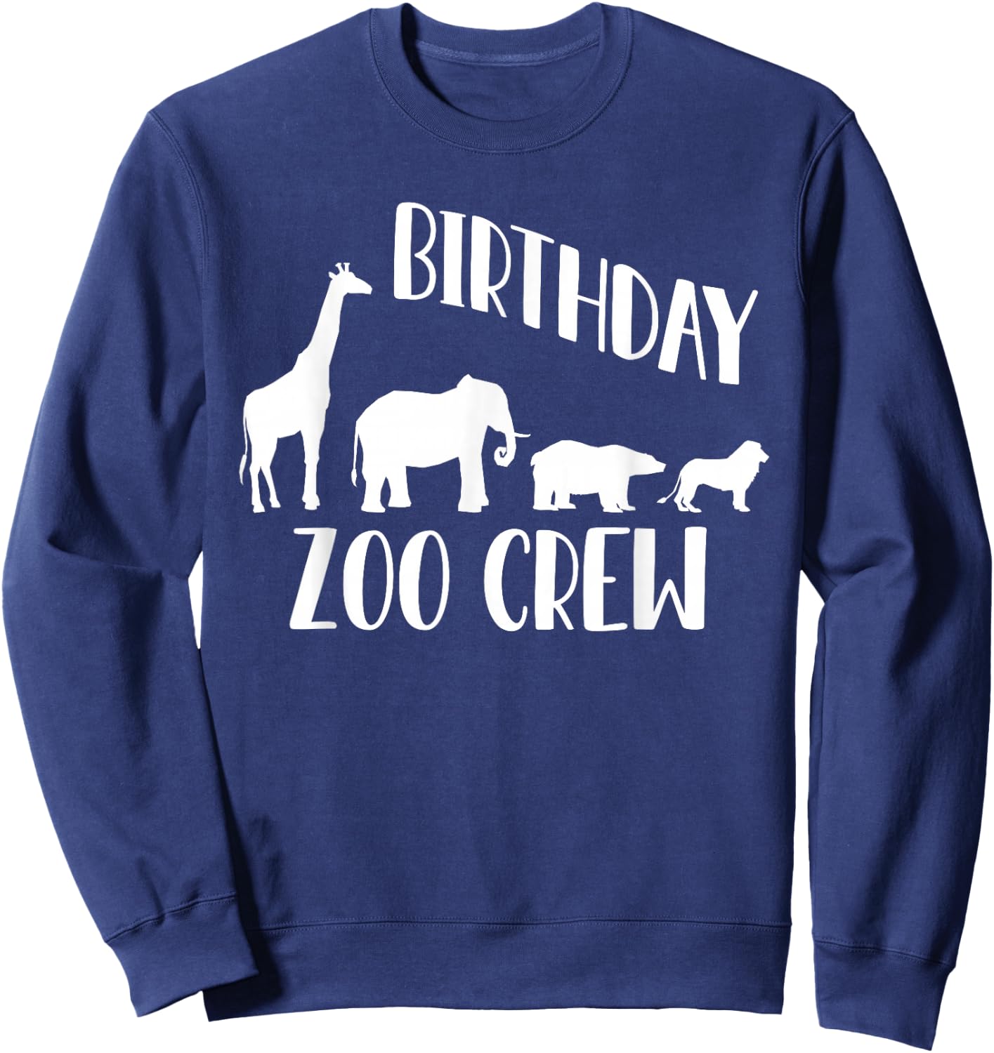Birthday Squad Zoo Crew 2026 Elephant Circus Animal Lover Sweatshirt - Sweatshirt | Navy