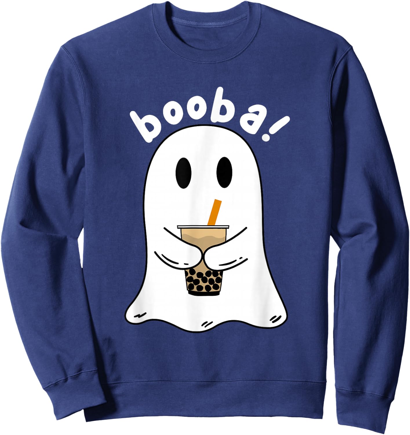 Funny Booba Boba Tea Halloween Costume Sweatshirt - Sweatshirt | Navy
