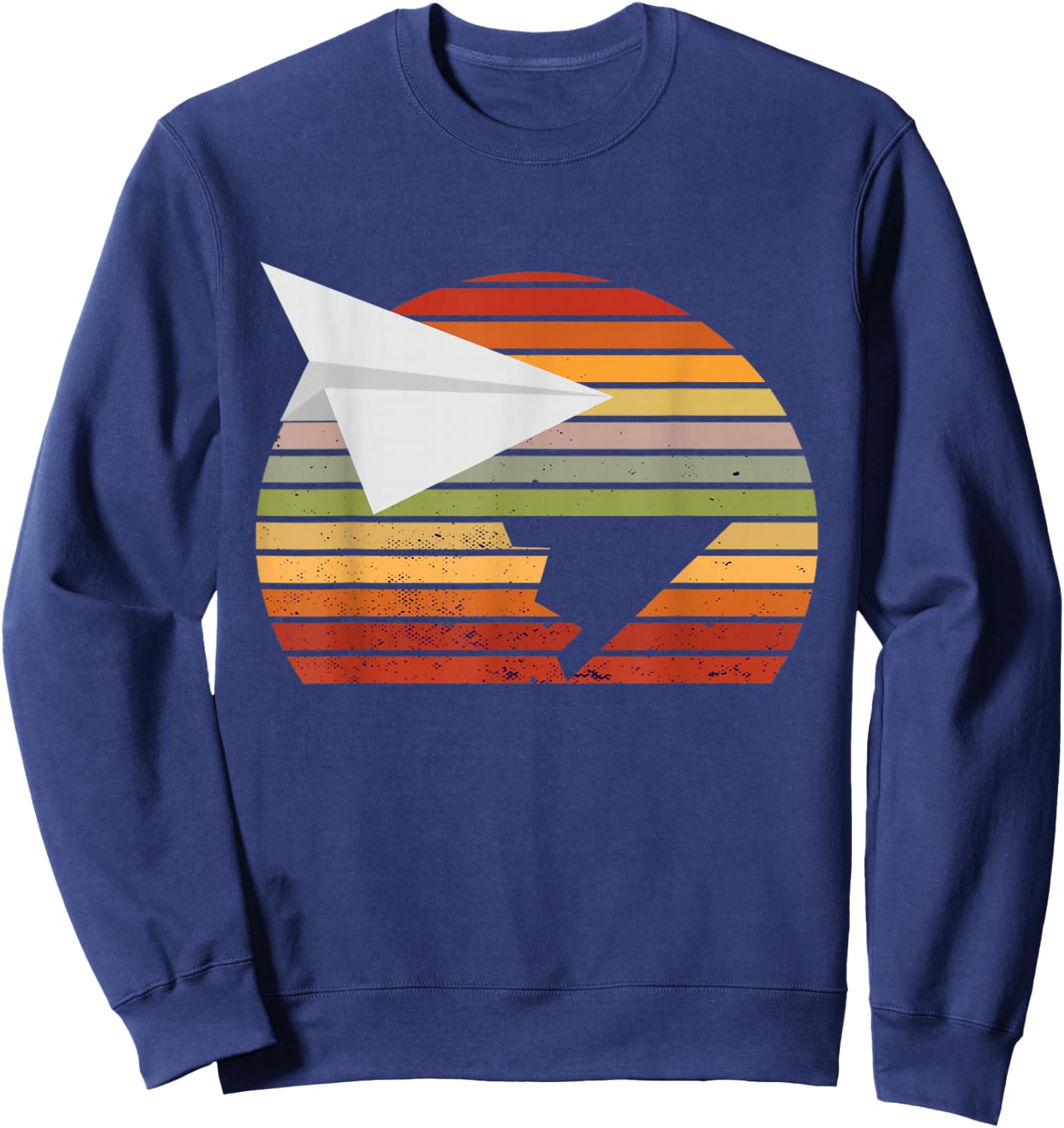 Retro Vintage Paper Airplane Aircraft Paper Plane Aviation Sweatshirt - Sweatshirt | Navy