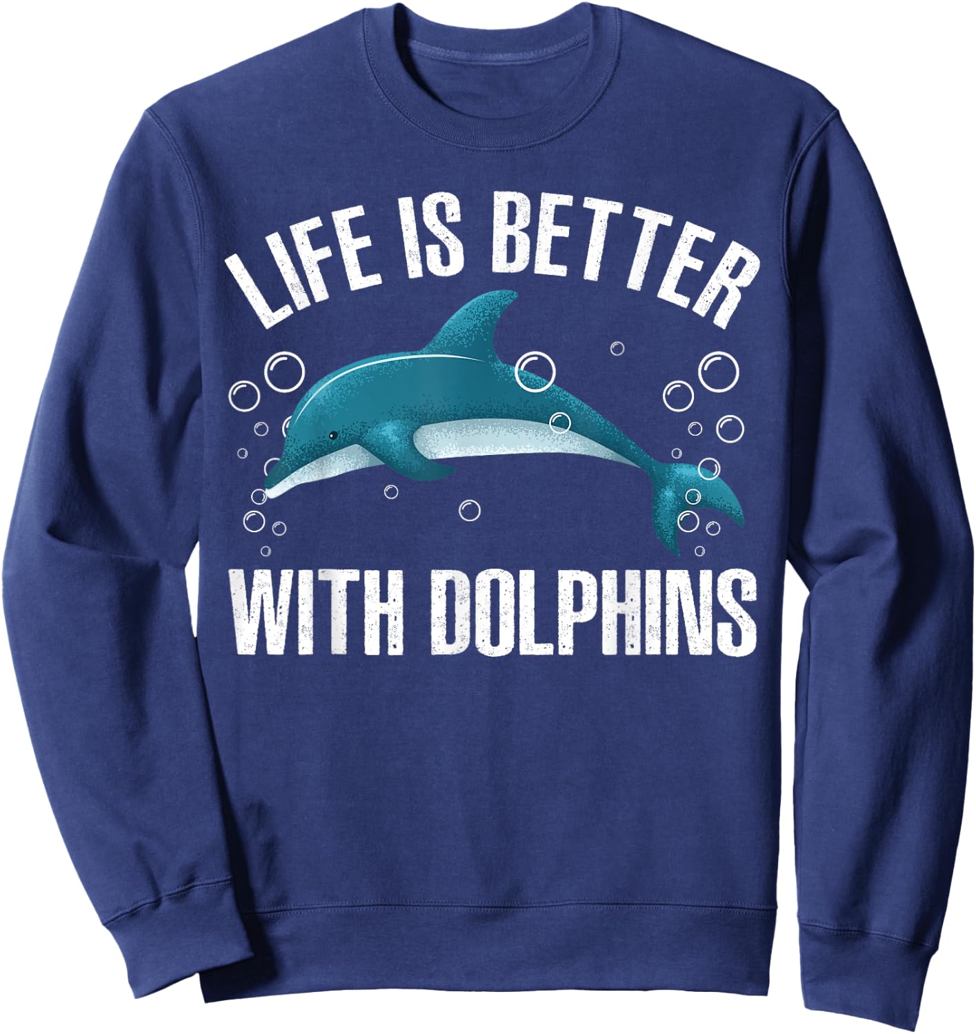 Cool Dolphin Women Sea Ocean Animal Dolphin Lover Sweatshirt - Sweatshirt | Navy
