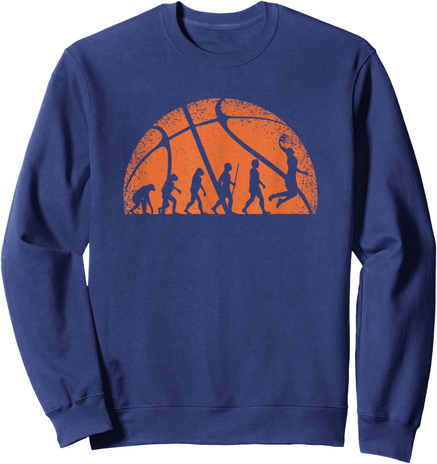 Funny Vintage Basketball Evolution Basketball Lover Men Boys Sweatshirt - Sweatshirt | Navy