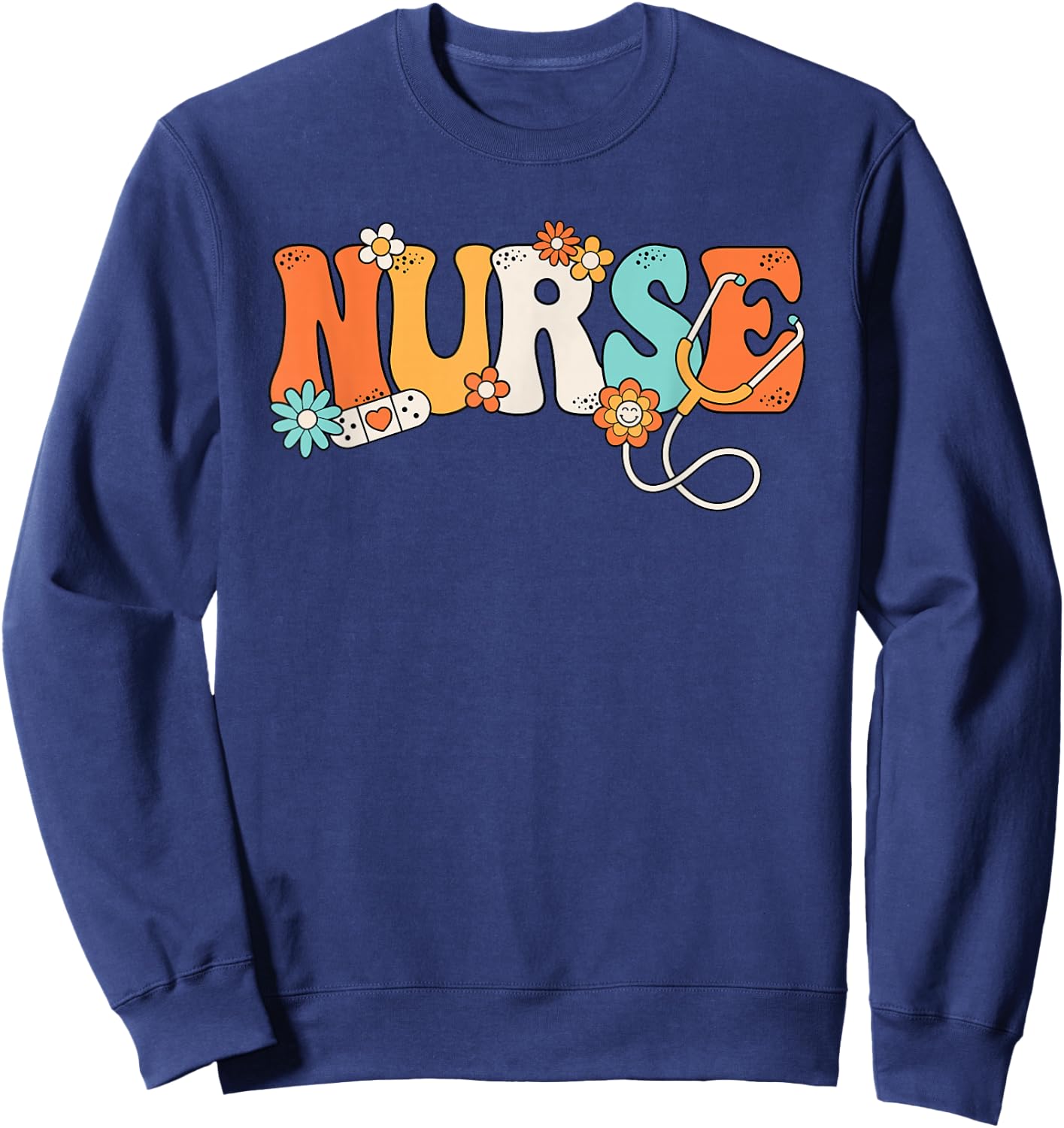 Groovy Nurse Love Nursing Women Sweatshirt - Sweatshirt | Navy