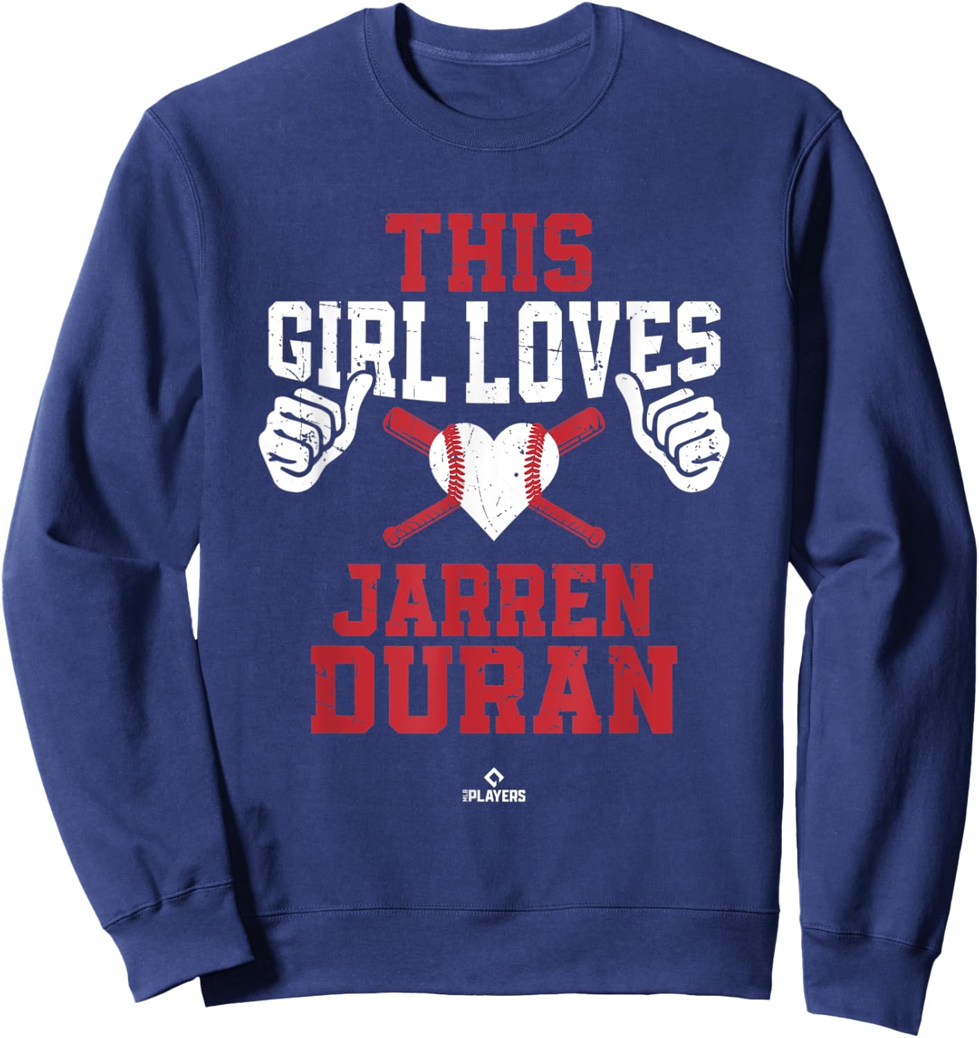 This Girl Loves Jarren Duran Jarren Duran Boston MLBPA Sweatshirt - Sweatshirt | Navy