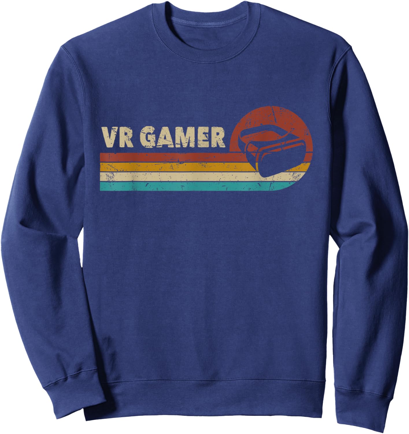 VR Gamer Vintage Video Games for Boys Men Funny Retro Gaming Sweatshirt - Sweatshirt | Navy
